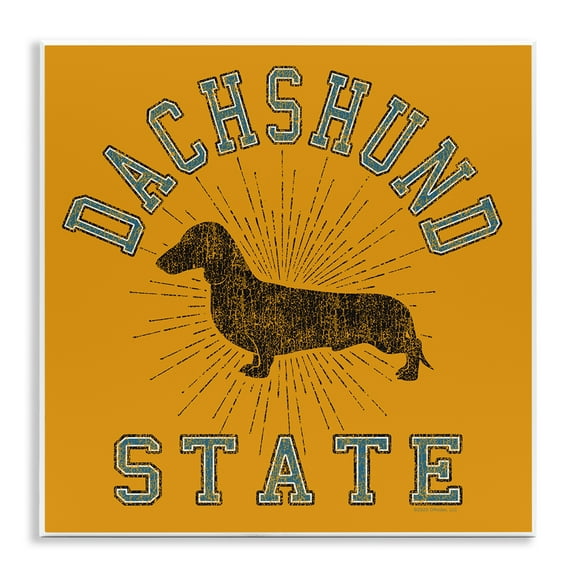 Stupell Industries Vintage Dachshund State Novelty & Humor Painting Unframed Art Print Wall Art, 12 x 12