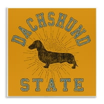 Stupell Industries Vintage Dachshund State Novelty & Humor Painting Unframed Art Print Wall Art, 12 x 12