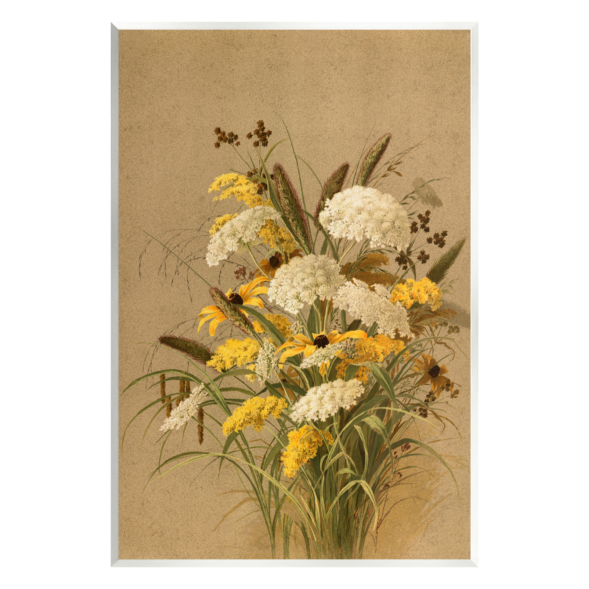 Stupell Industries Vintage Daisy Bouquet Botanical & Floral Painting Unframed Art Print Wall Art, 13 x 19
