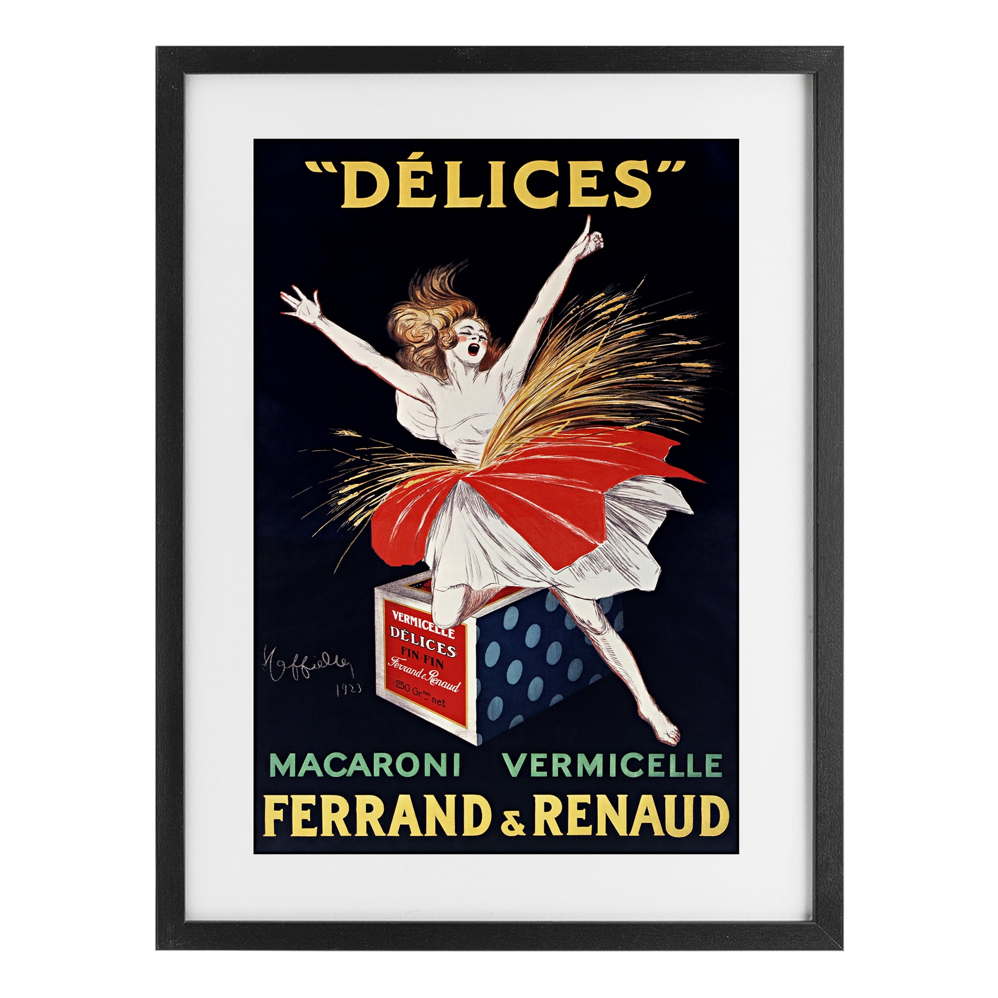 Stupell Industries Vintage Dancer Food Advertisement Black Framed Print Under Glass, design by Leonetto Cappiello