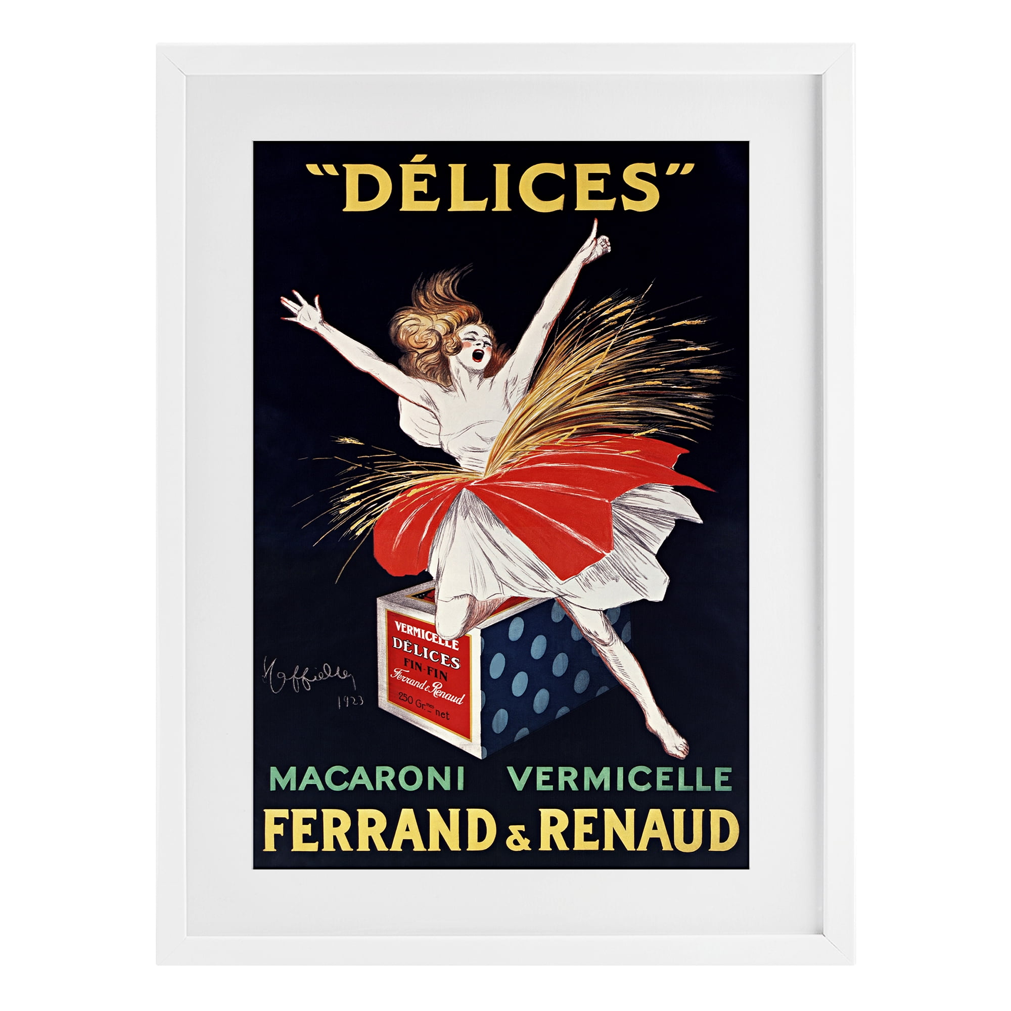 Stupell Industries Vintage Dancer Food Advertisement White Framed Print Under Glass, design by Leonetto Cappiello