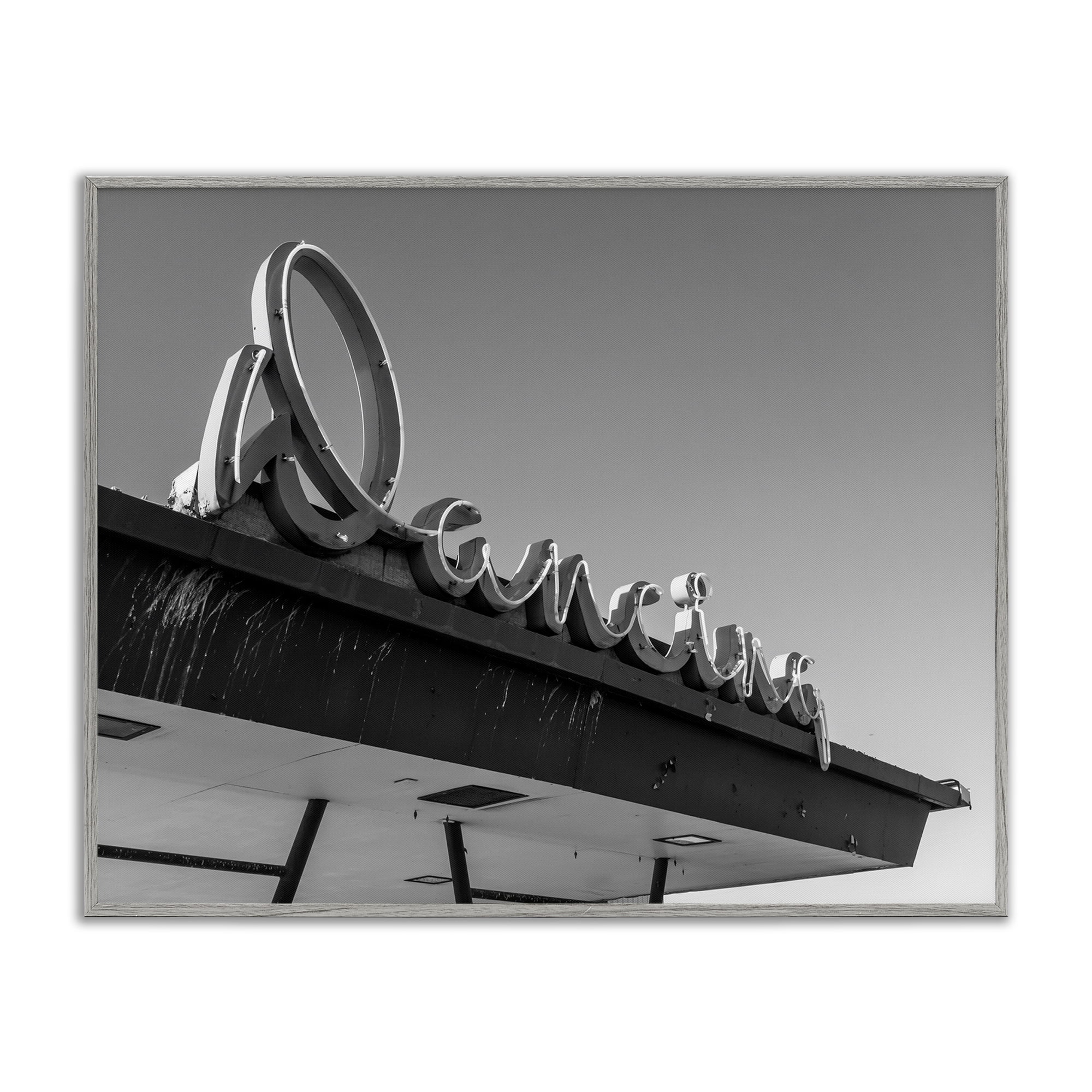 Stupell Industries Vintage Dancing Sign Entertainment Photography Gray Framed Art Print Wall Art, 20 x 16