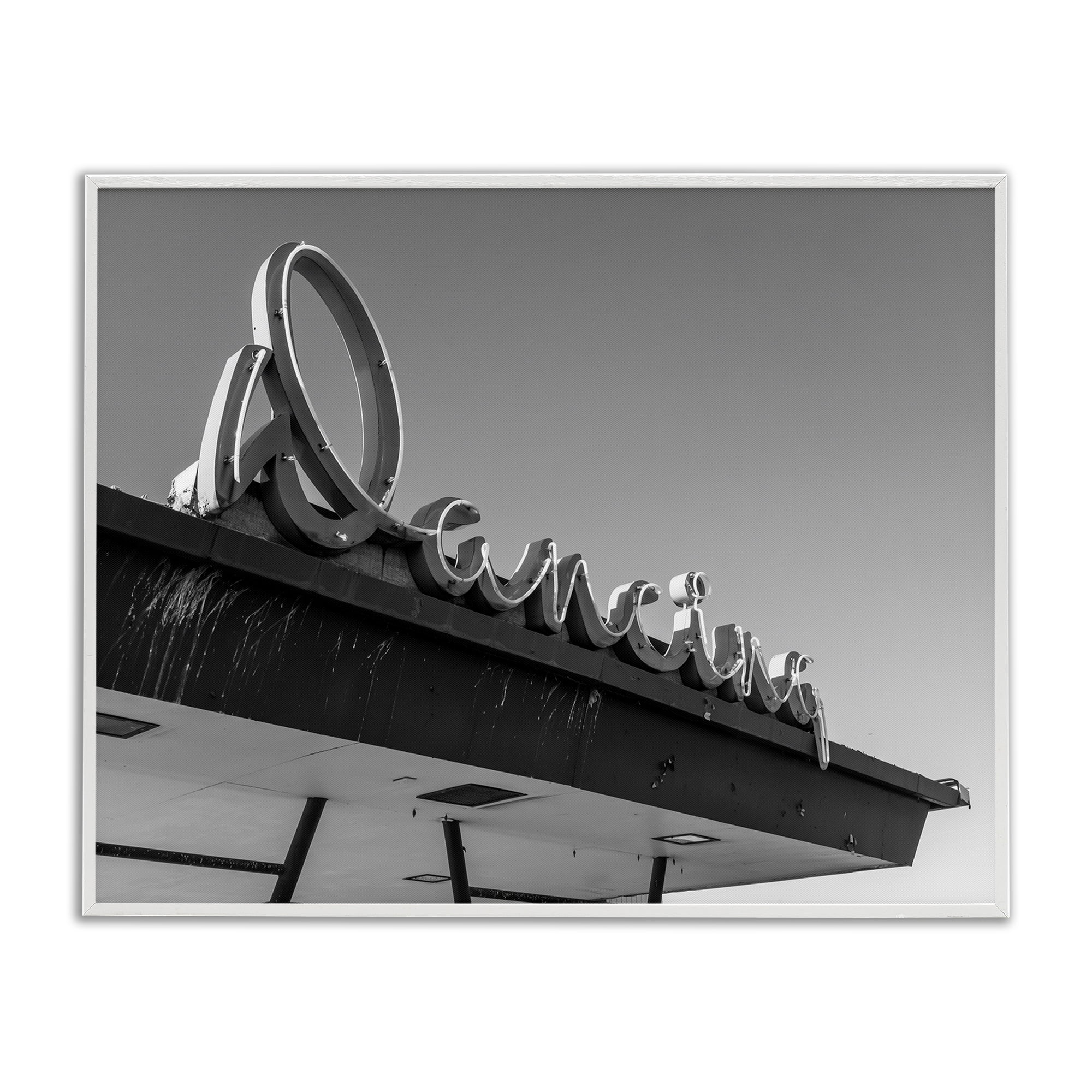Stupell Industries Vintage Dancing Sign Entertainment Photography White Framed Art Print Wall Art, 14 x 11