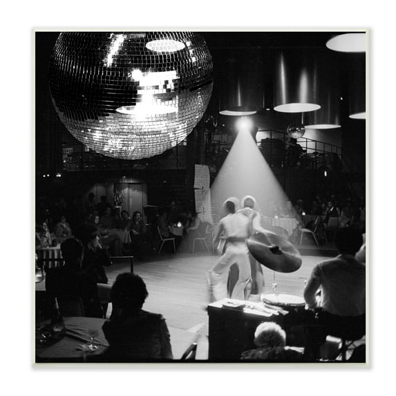 Stupell Industries Vintage Disco Ball People Dancing Instruments Stage , 12 x 12, Design by Mindy Sommers