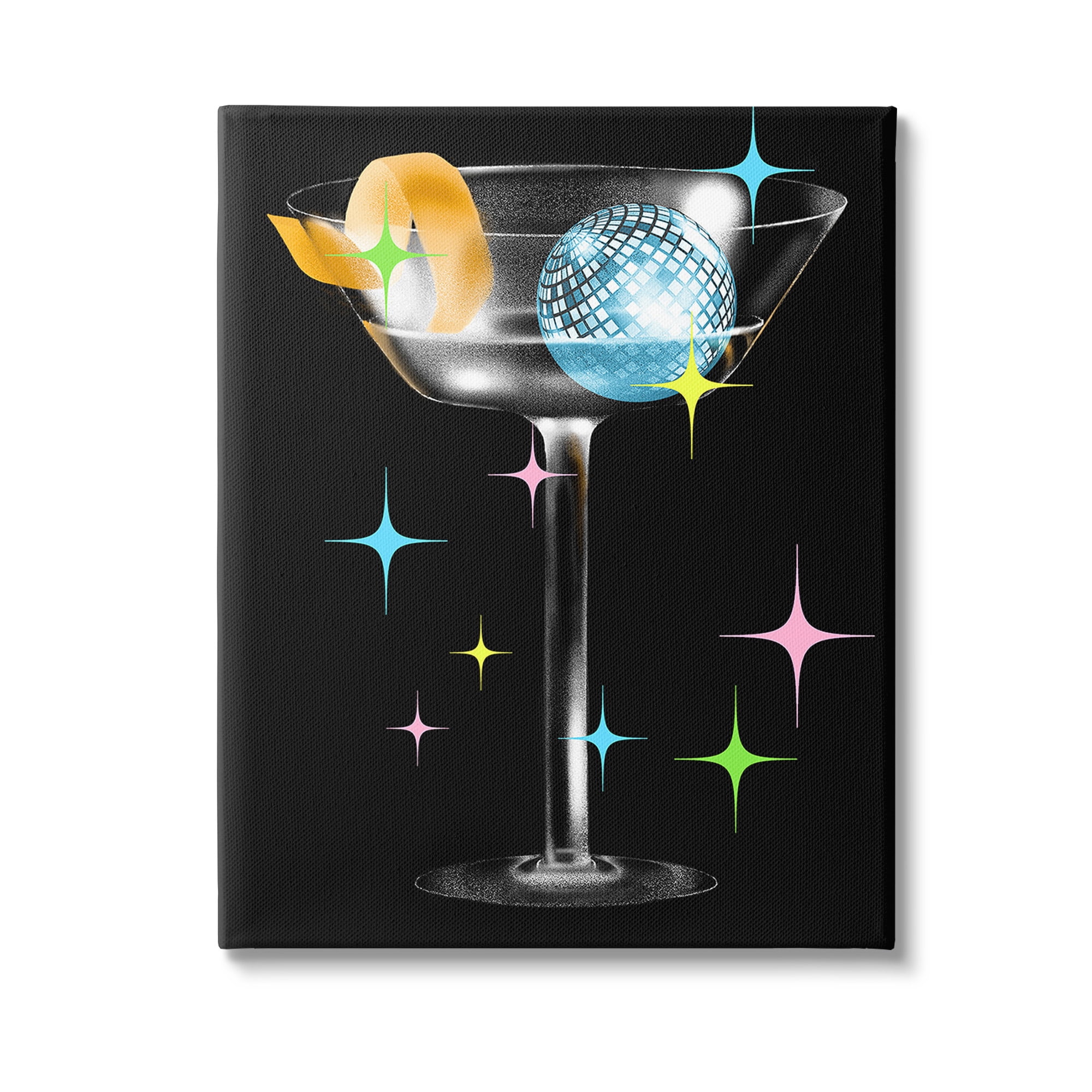 Stupell Industries Vintage Disco Drink Food & Beverage Painting Gallery Wrapped Canvas Art Print Wall Art, 24 x 30