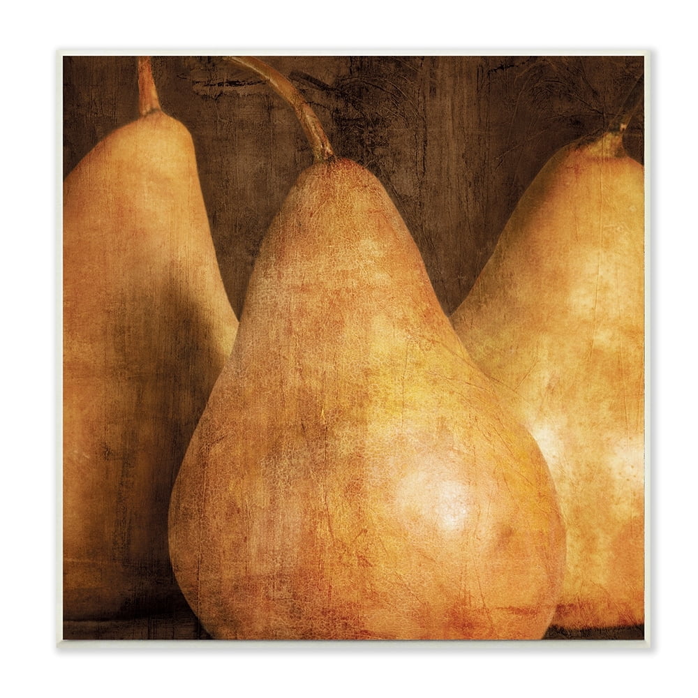 Stupell Industries Vintage Distressed Pear Rustic Fruit Design Wall Plaque by Caroline Kelly