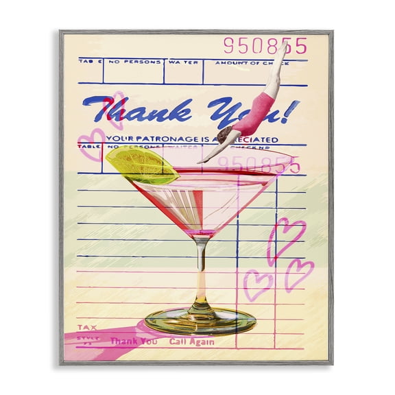 Stupell Industries Vintage Diver into Cocktail Food & Beverage Painting Gray Framed Art Print Wall Art, 11 x 14
