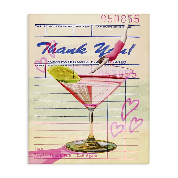 Stupell Industries Vintage Diver into Cocktail Food & Beverage Painting Wrapped Canvas Canvas Art Print Wall Art, 16 x 20