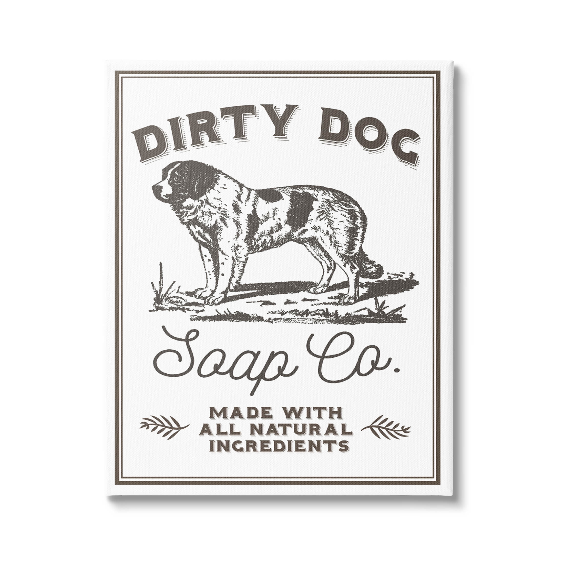 Stupell Industries Vintage Dog Soap Sign Graphic Art Gallery Wrapped Canvas Print Wall Art, Design by Daphne Polselli