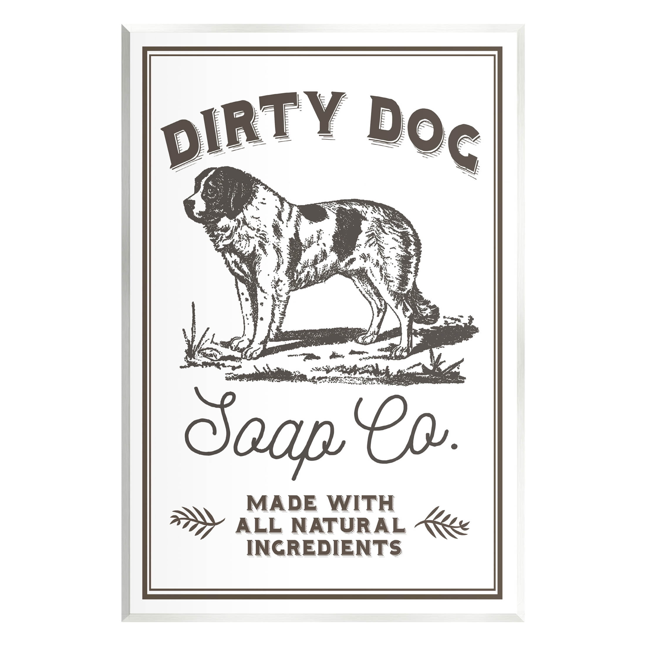 Stupell Industries Vintage Dog Soap Sign Graphic Art Unframed Art Print Wall Art, Design by Daphne Polselli