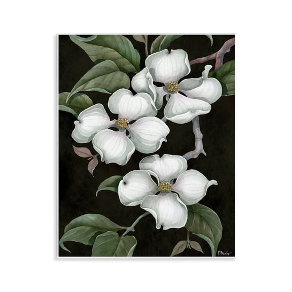 Stupell Industries Vintage Dogwood Trio Wall Plaque Art design by Paul Brent, 14 x 11