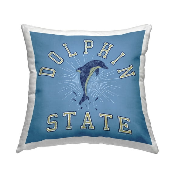 Stupell Industries Vintage Dolphin State Decorative Printed Throw Pillow Design by Spirit Animals/Life Is High.