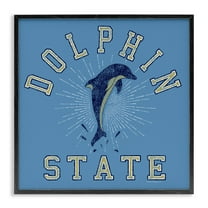Stupell Industries Vintage Dolphin State Novelty & Humor Painting Black Framed Art Print Wall Art, 12 x 12