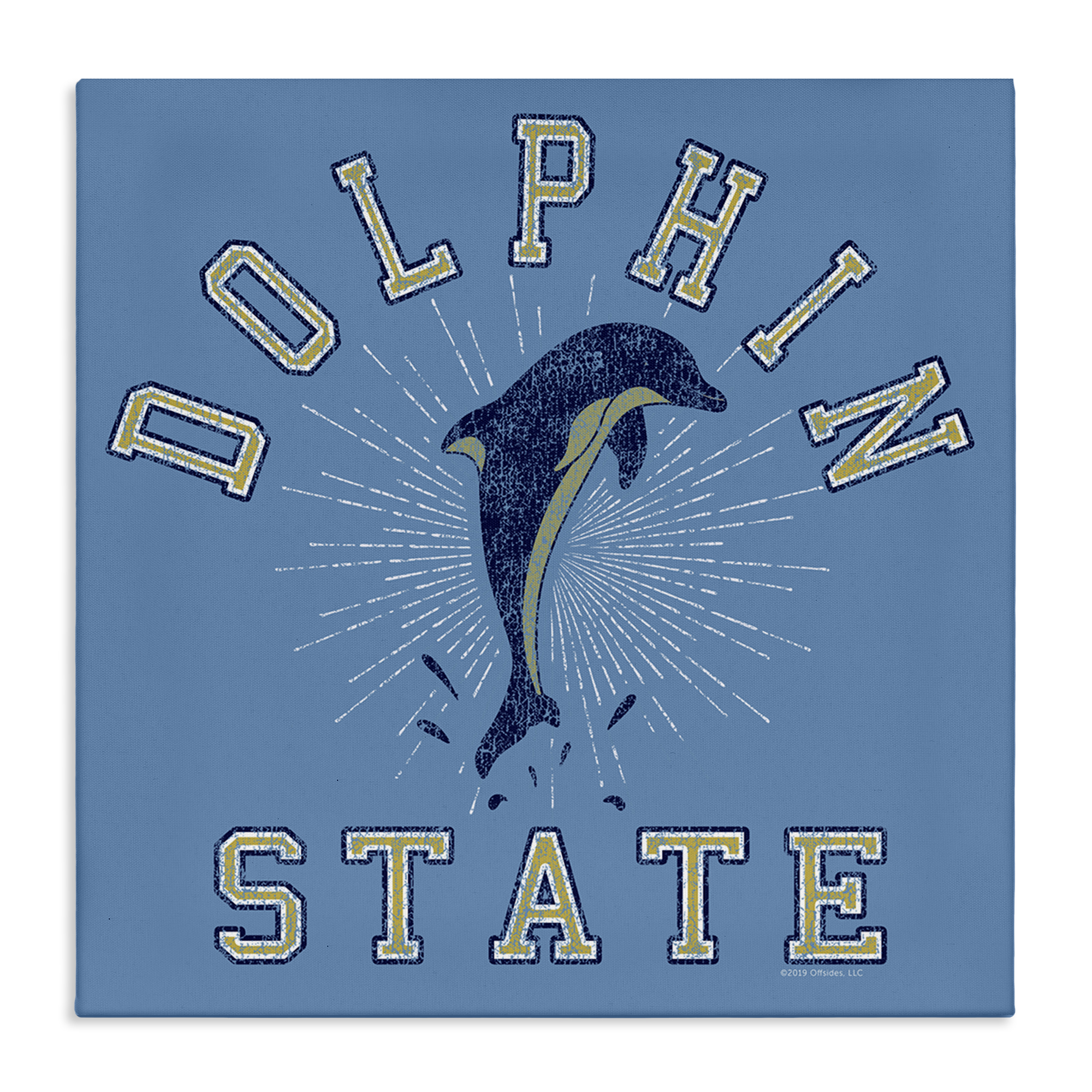 Stupell Industries Vintage Dolphin State Novelty & Humor Painting Wrapped Canvas Art Print Wall Art, 30 x 30