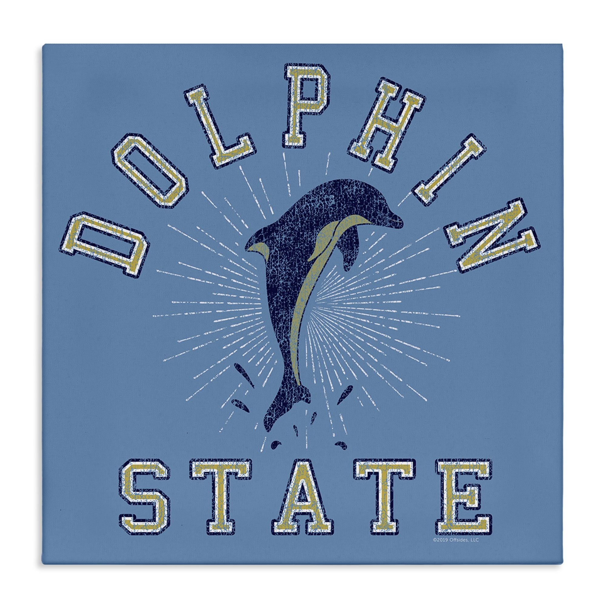 Stupell Industries Vintage Dolphin State Novelty & Humor Painting Wrapped Canvas Art Print Wall Art, 36 x 36