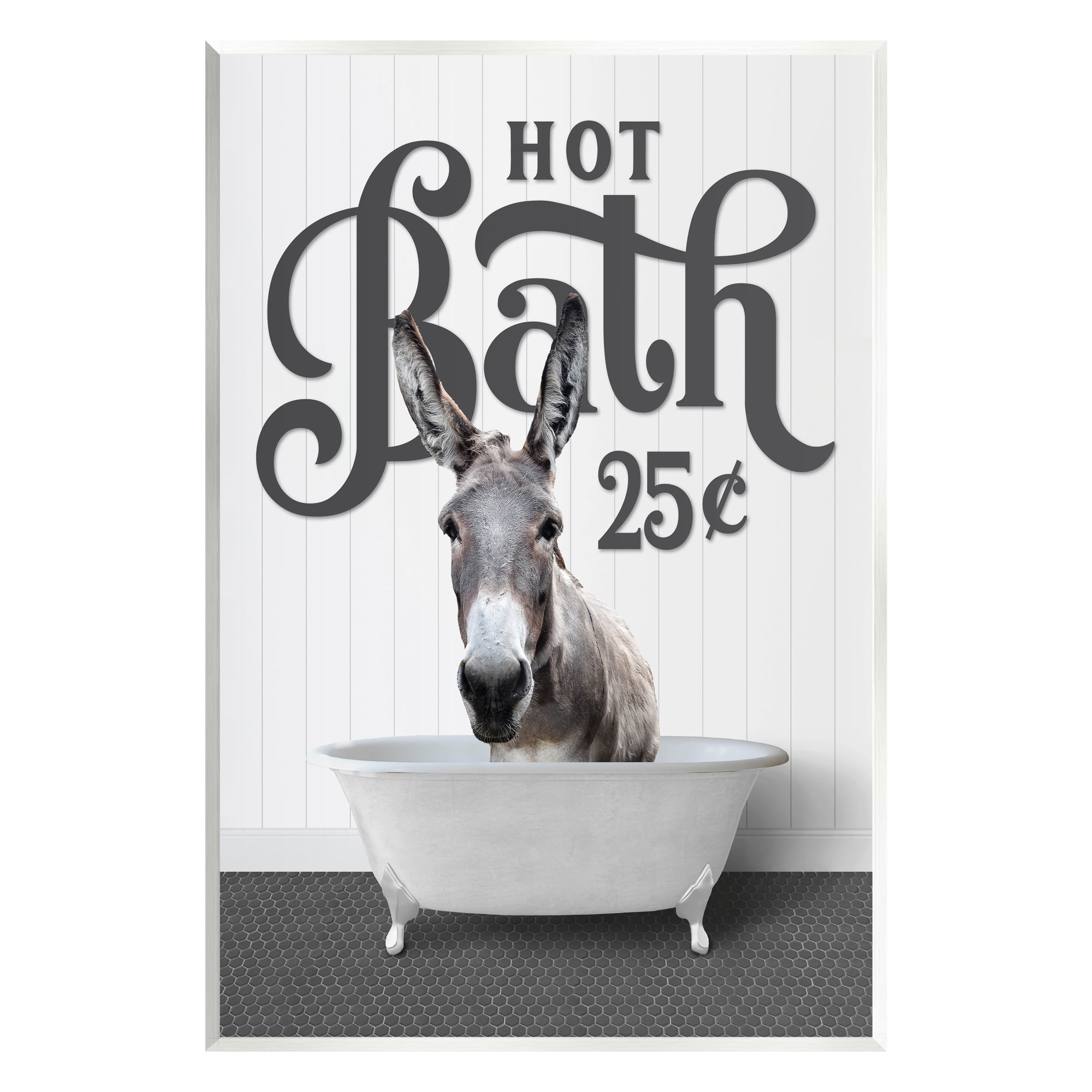 Stupell Industries Vintage Donkey Bathtub Animals & Insects Painting Unframed Art Print Wall Art, 10 x 15