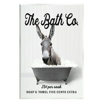 Stupell Industries Vintage Donkey in Tub Animals & Insects Painting Unframed Art Print Wall Art, 10 x 15