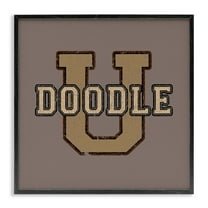 Stupell Industries Vintage Doodle U Novelty & Humor Painting Black Framed Art Print Wall Art, 12 x 12