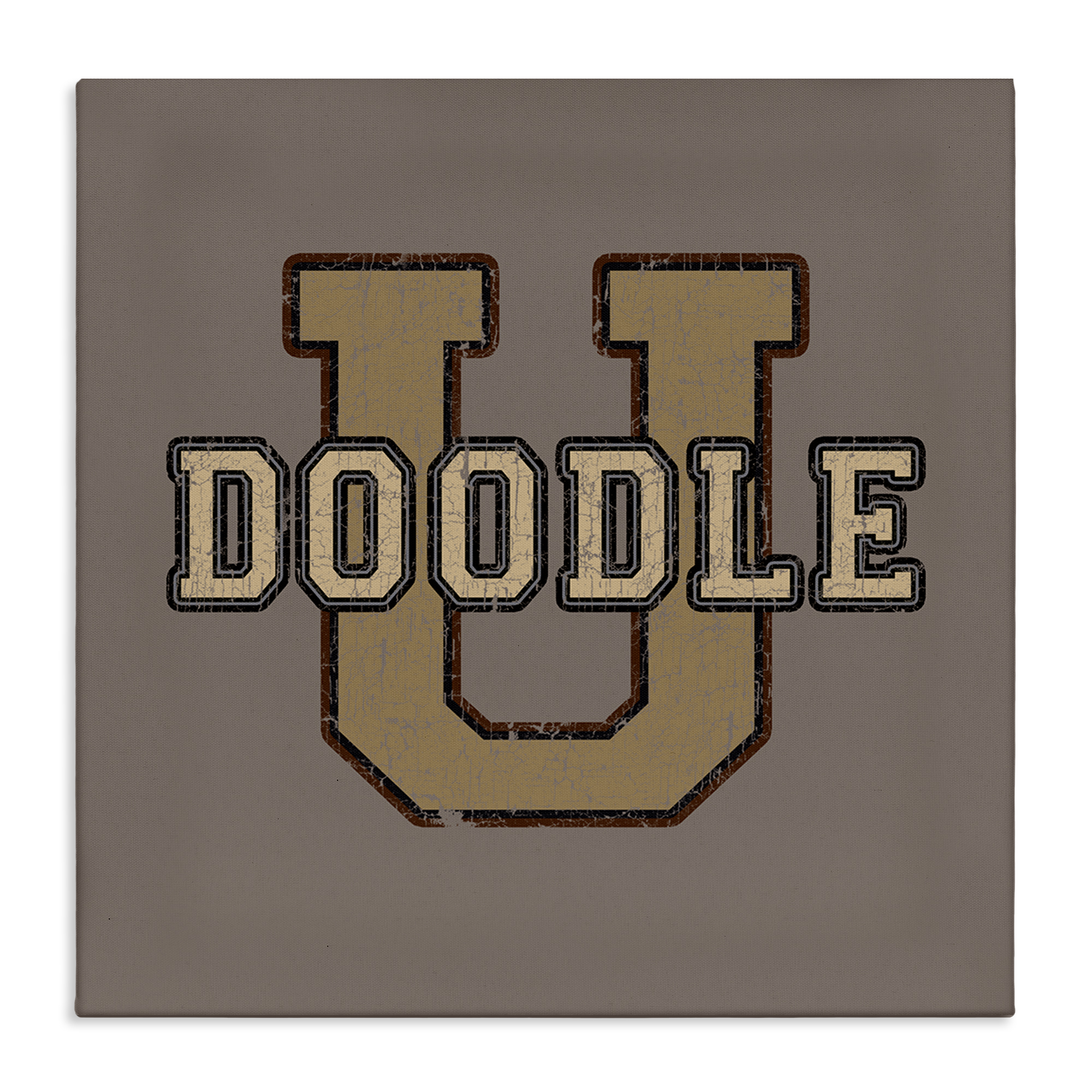 Stupell Industries Vintage Doodle U Novelty & Humor Painting Wrapped Canvas Art Print Wall Art, 17 x 17