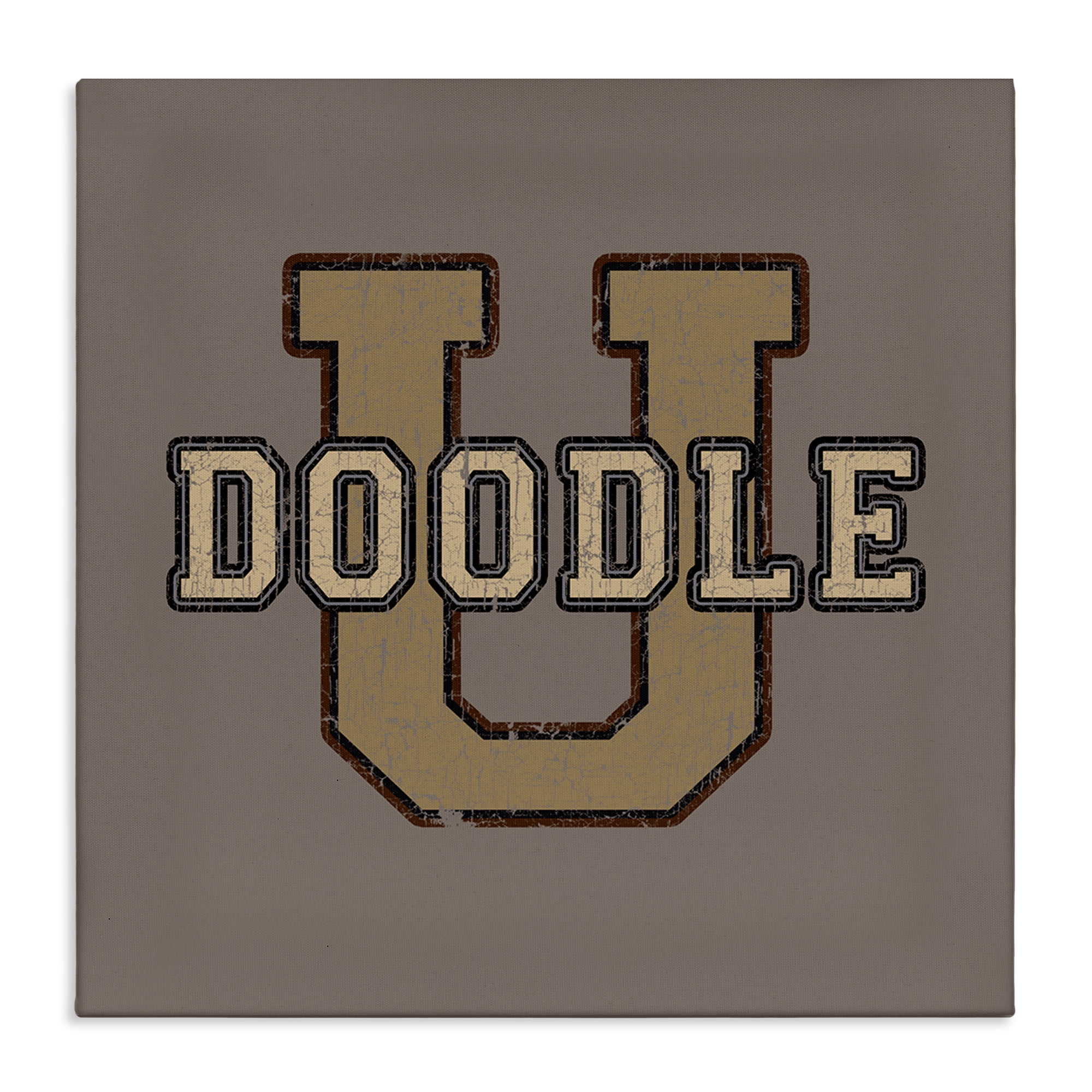 Stupell Industries Vintage Doodle U Novelty & Humor Painting Wrapped Canvas Art Print Wall Art, 24 x 24