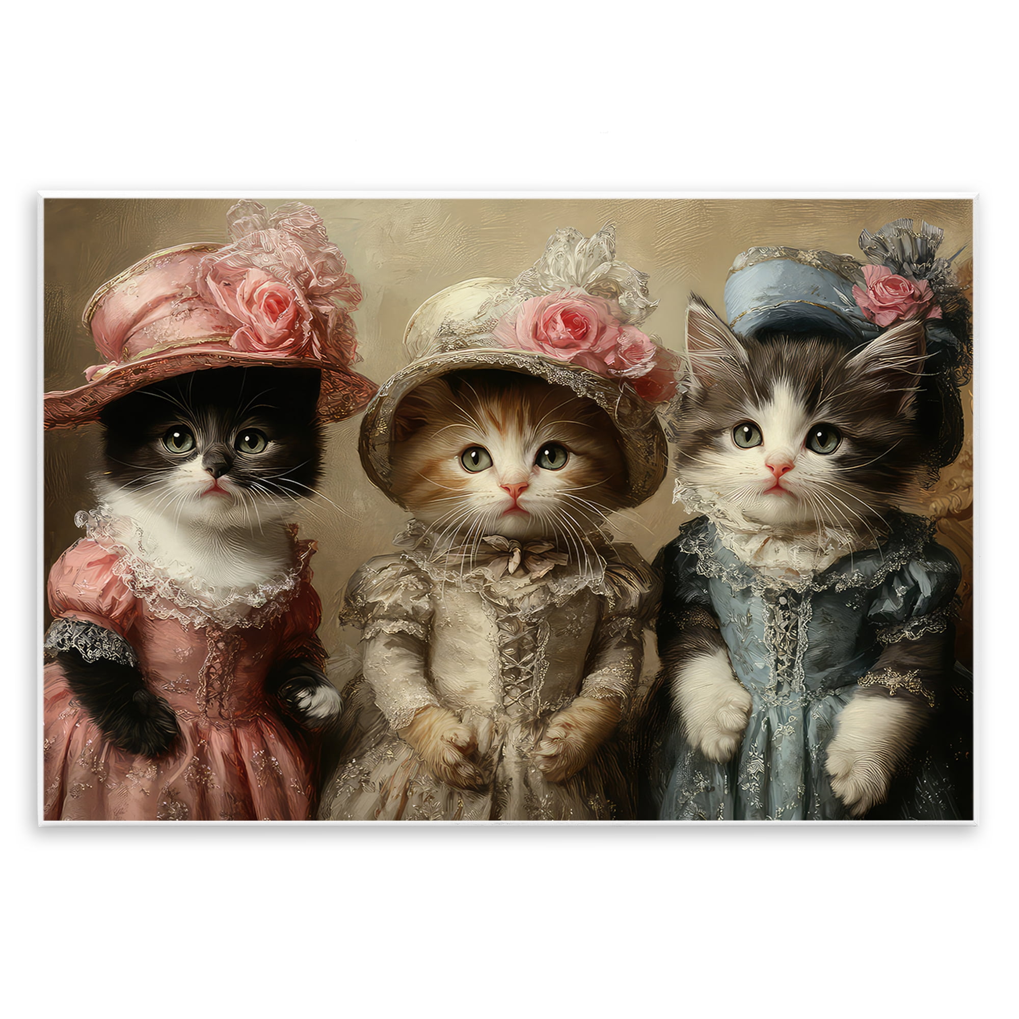 Stupell Industries Vintage Dress Cats Wall Plaque Art, design by The Wands Want
