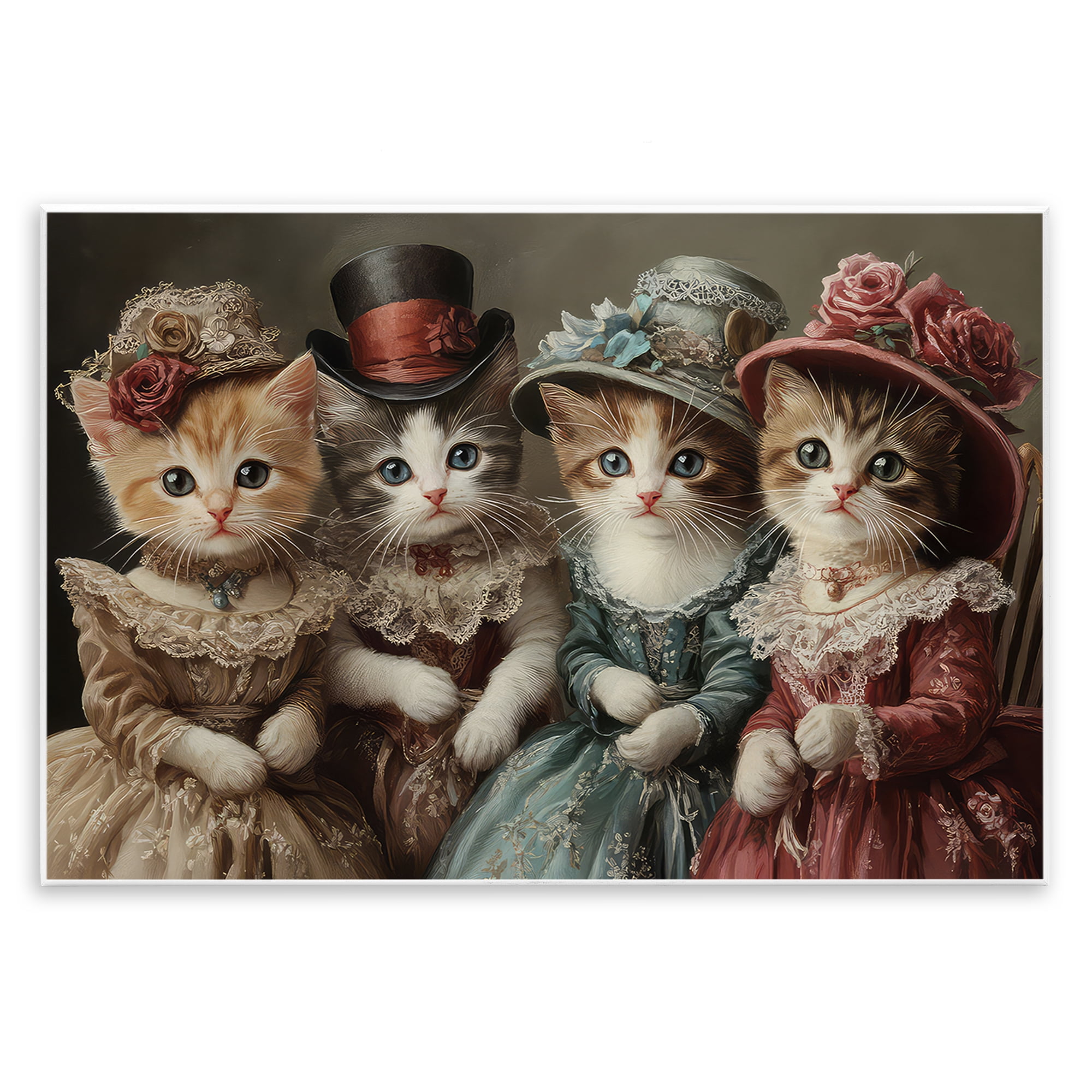 Stupell Industries Vintage Dress Kittens Wall Plaque Art, design by The Wands Want