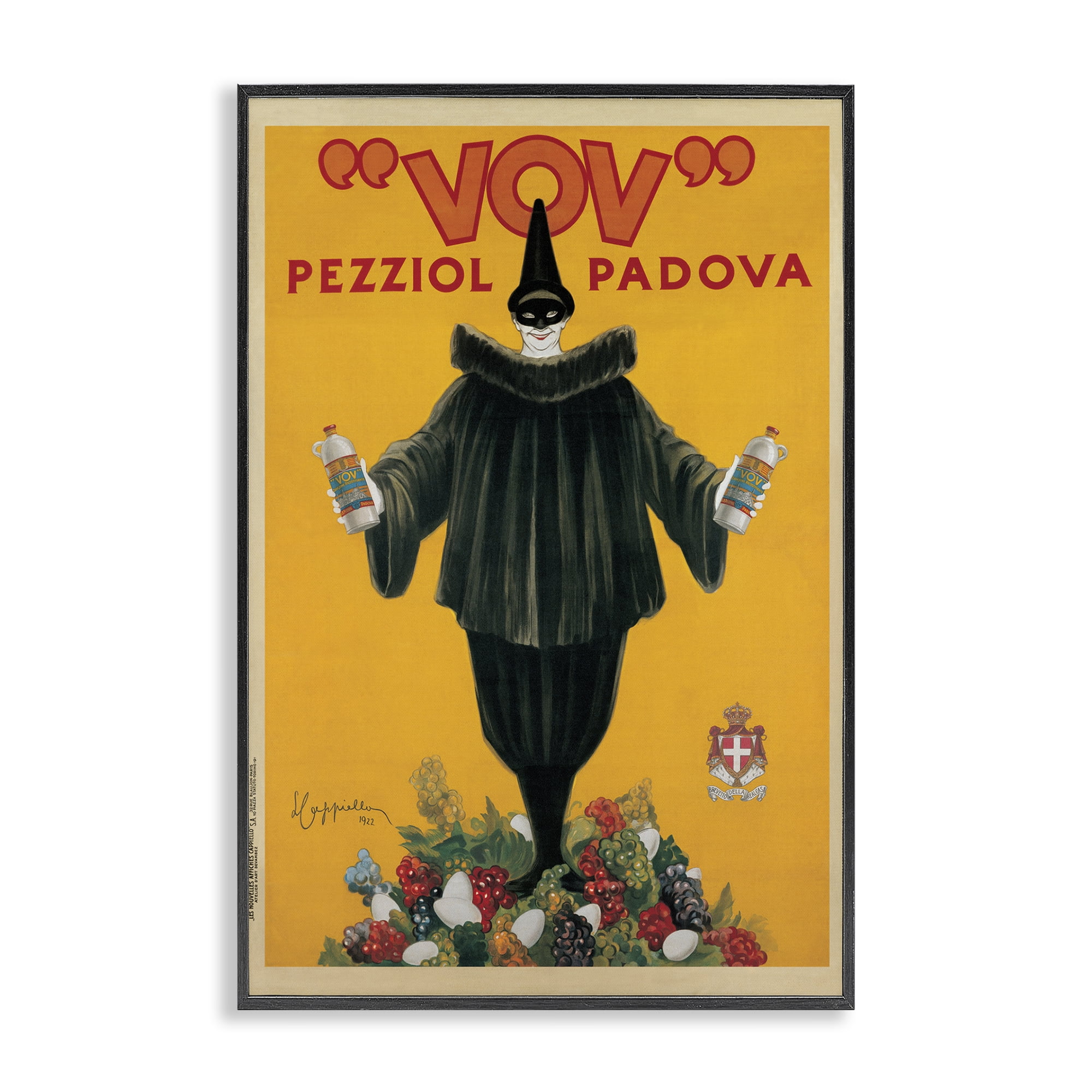Stupell Industries Vintage Drink Poster Food & Beverage Painting Black Framed Art Print Wall Art, 20 x 30