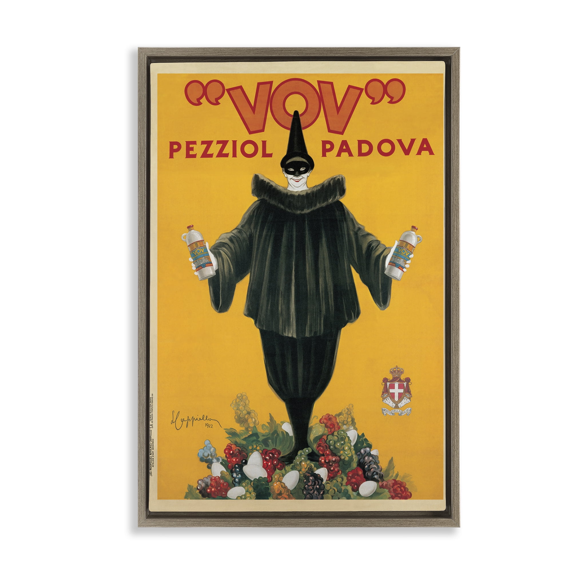 Stupell Industries Vintage Drink Poster Food & Beverage Painting Brown Floater Framed Canvas Art Print Wall Art, 21 x 31