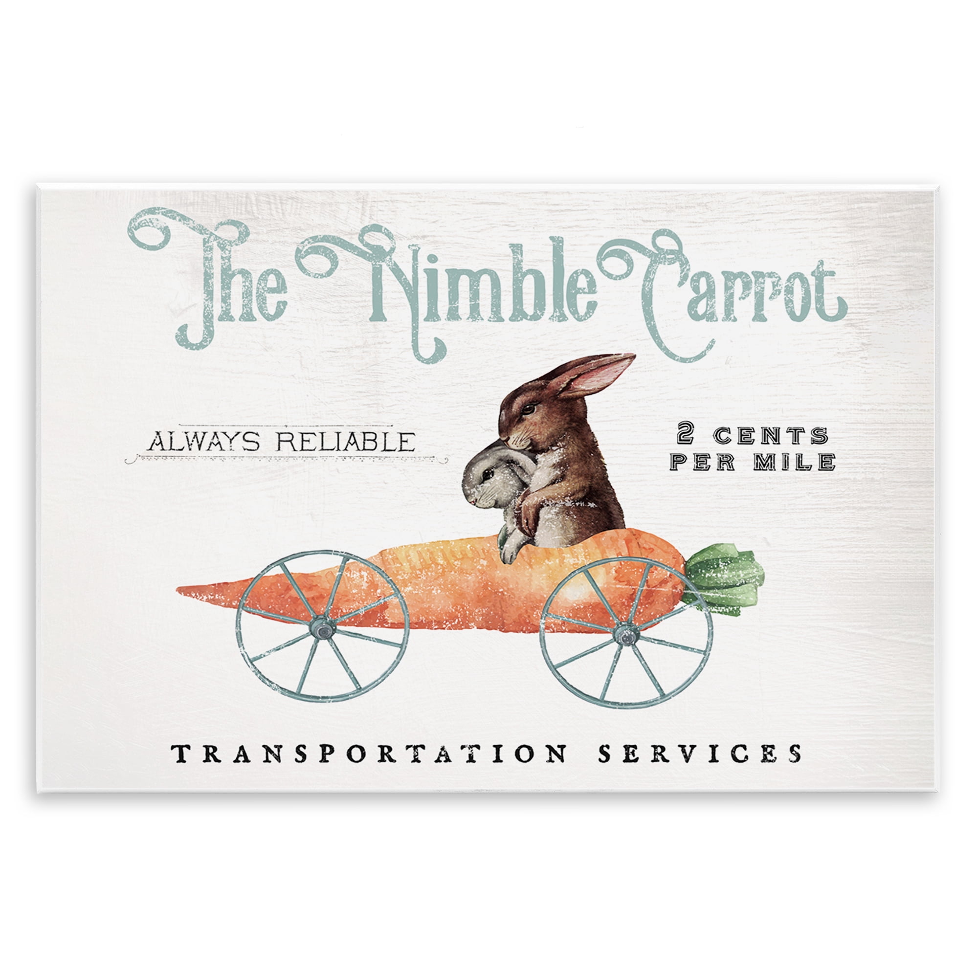 Vintage Easter Bunny The Nimble Carrot Transportation Advertisement, Easter Bunny Vintage Nimble Carrot Mobile Spring Rabbit Wall Plaque Art, 15 x 10, By Daphne Polselli