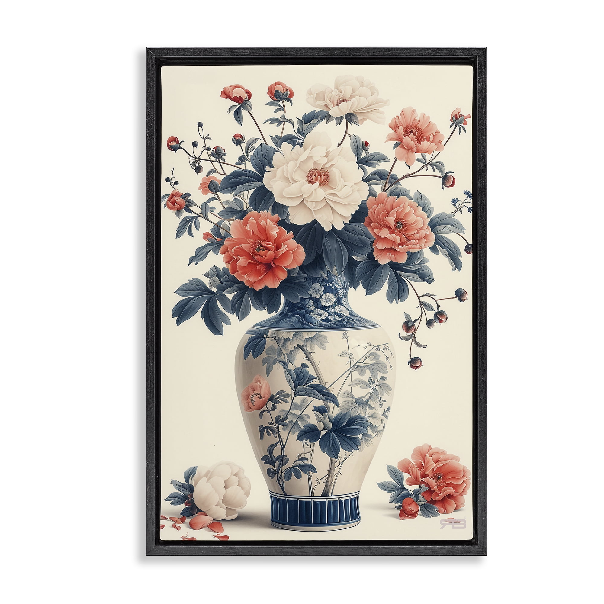 Stupell Industries Vintage Eastern Vase Botanical & Floral Painting