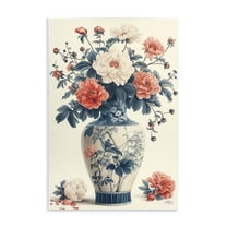 Stupell Industries Vintage Eastern Vase Botanical & Floral Painting Unframed Art Print Wall Art, 10 x 15