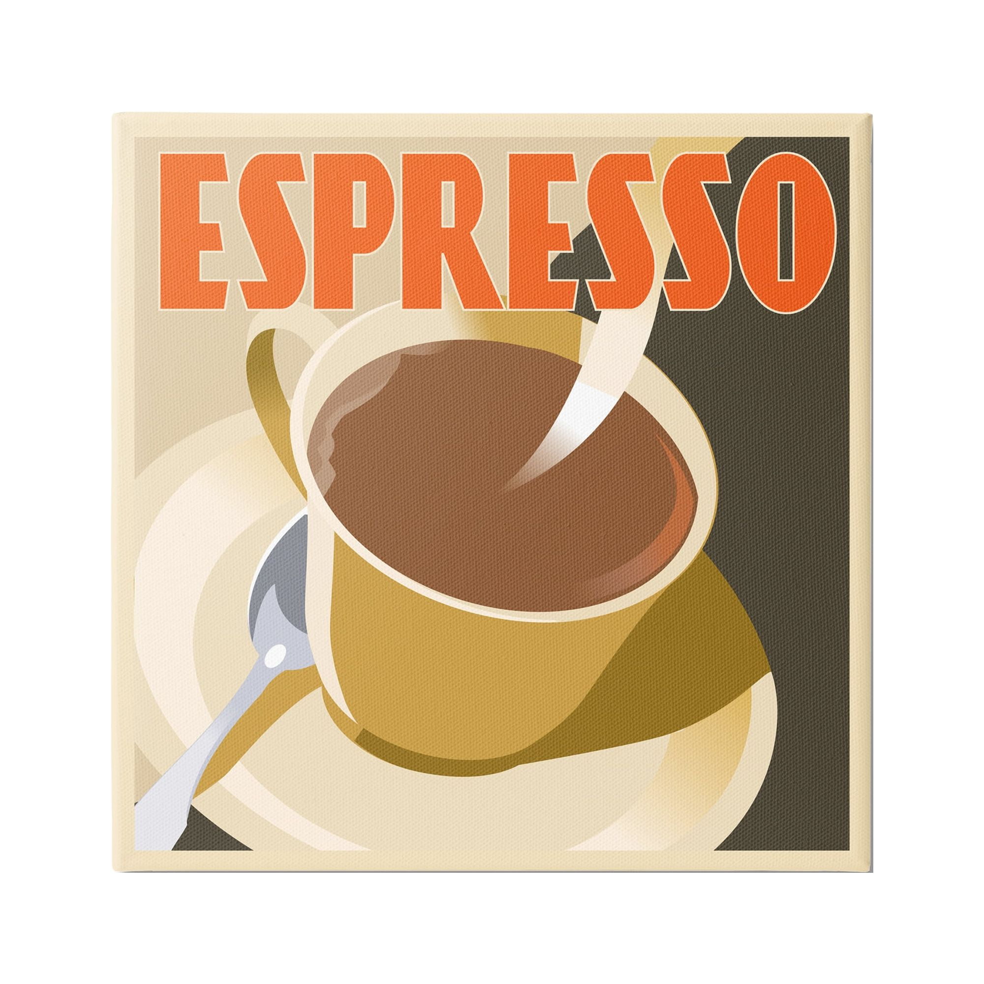 Stupell Industries Vintage Espresso Drink Food & Beverage Painting Gallery Wrapped Canvas Art Print Wall Art, 17 x 17