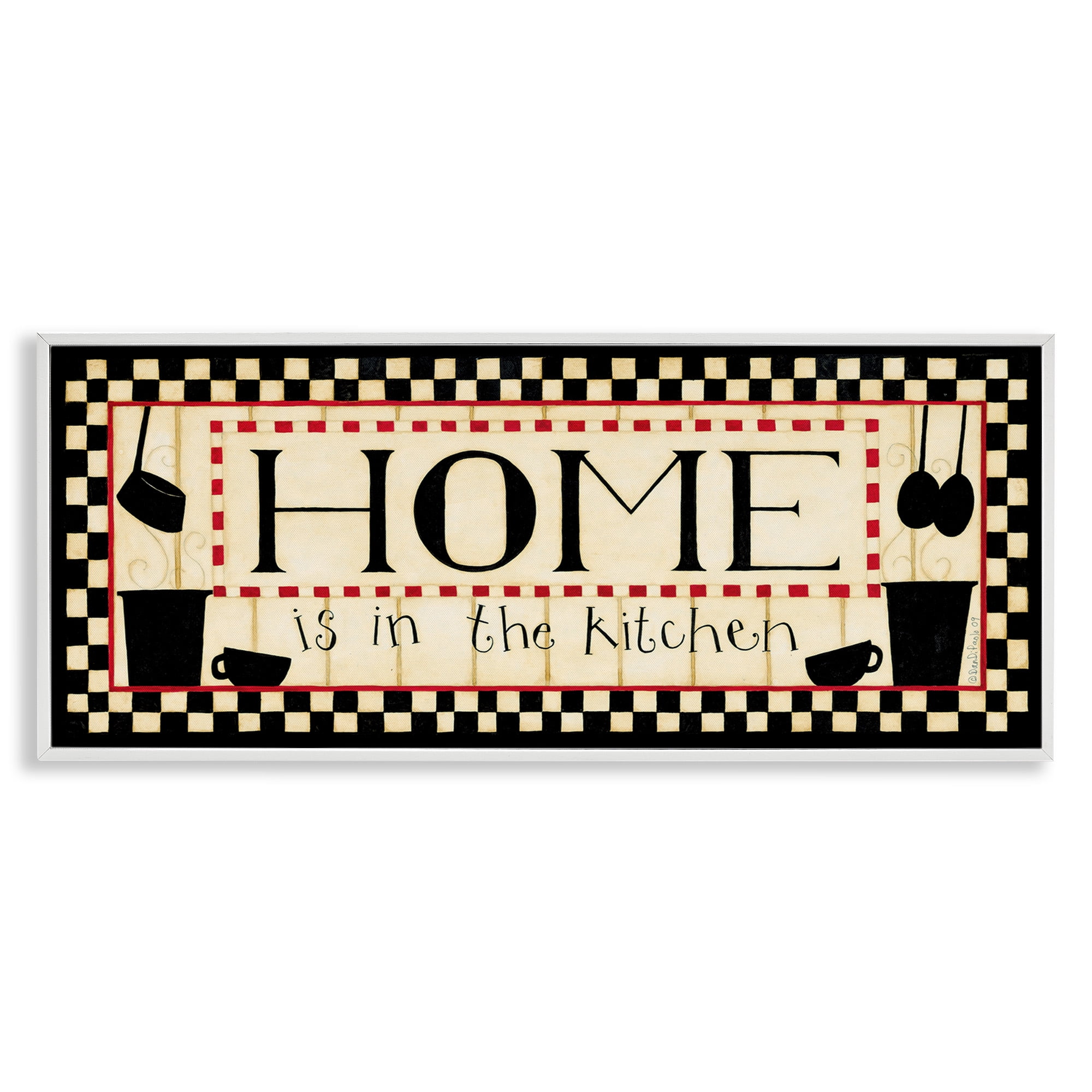 White Framed Kitchen Phrase Giclee Art Print, 24" x 10"