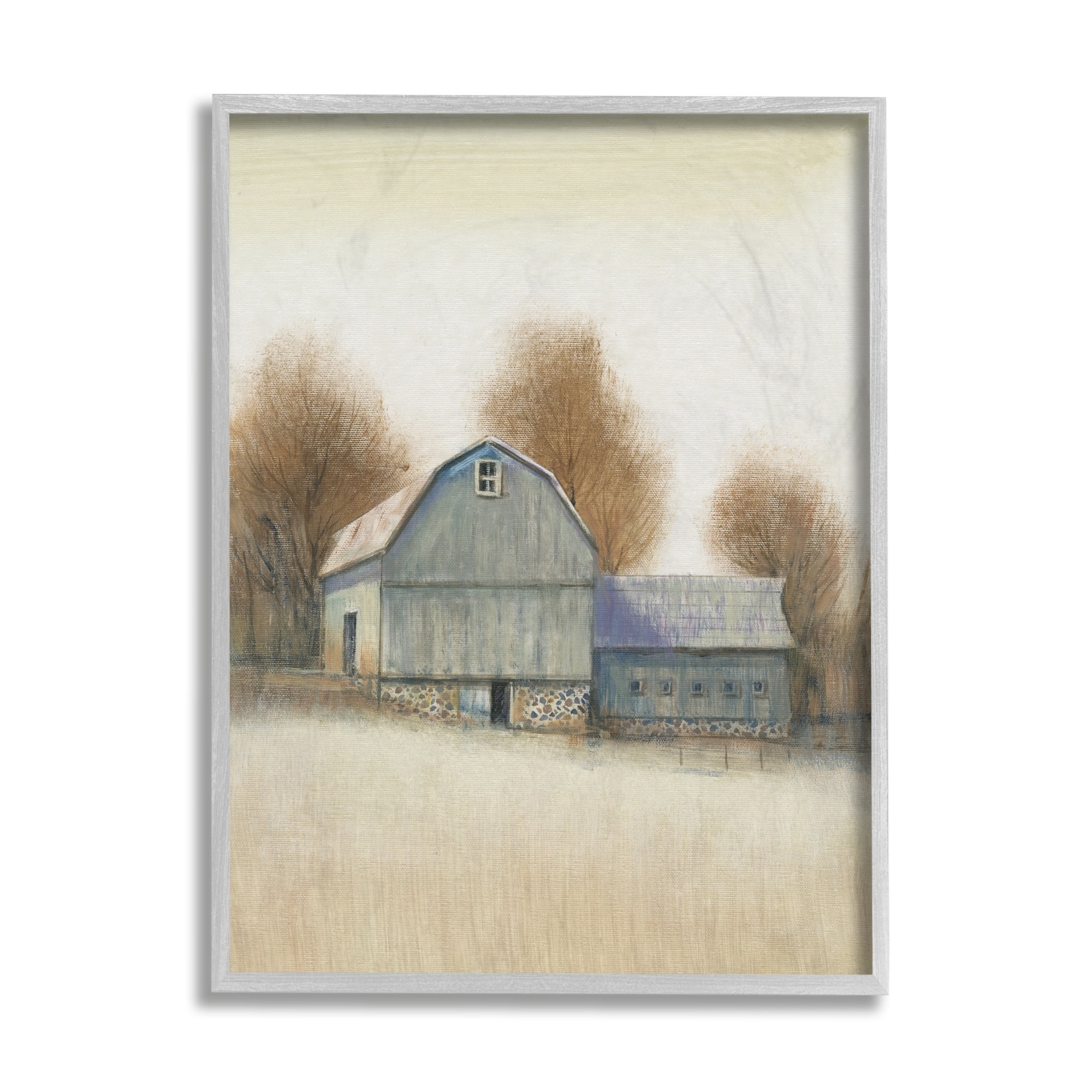 Stupell Industries Vintage Farm Barn Stable Neutral Autumn Tones Gray Framed by Tim O'Toole