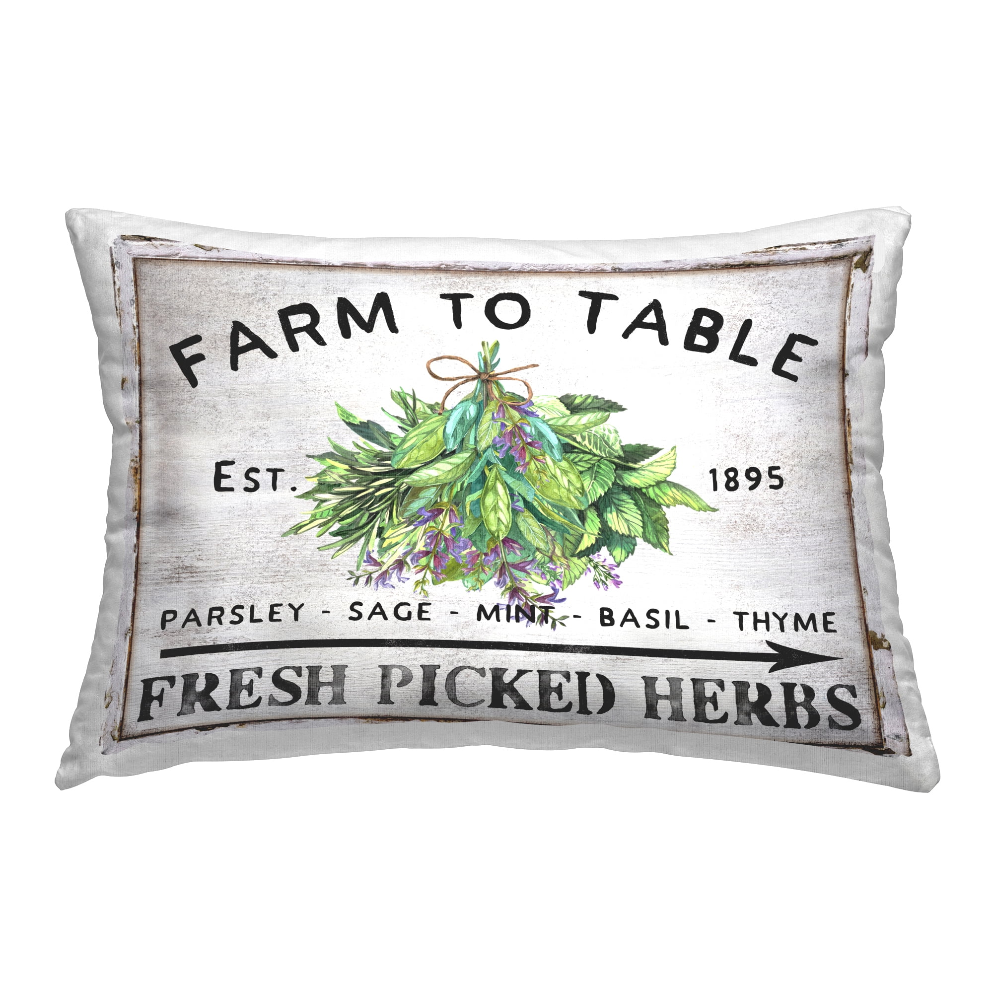 Stupell Industries Vintage Farm Herbs Decorative Printed Throw Pillow Design by Creatif Belle.