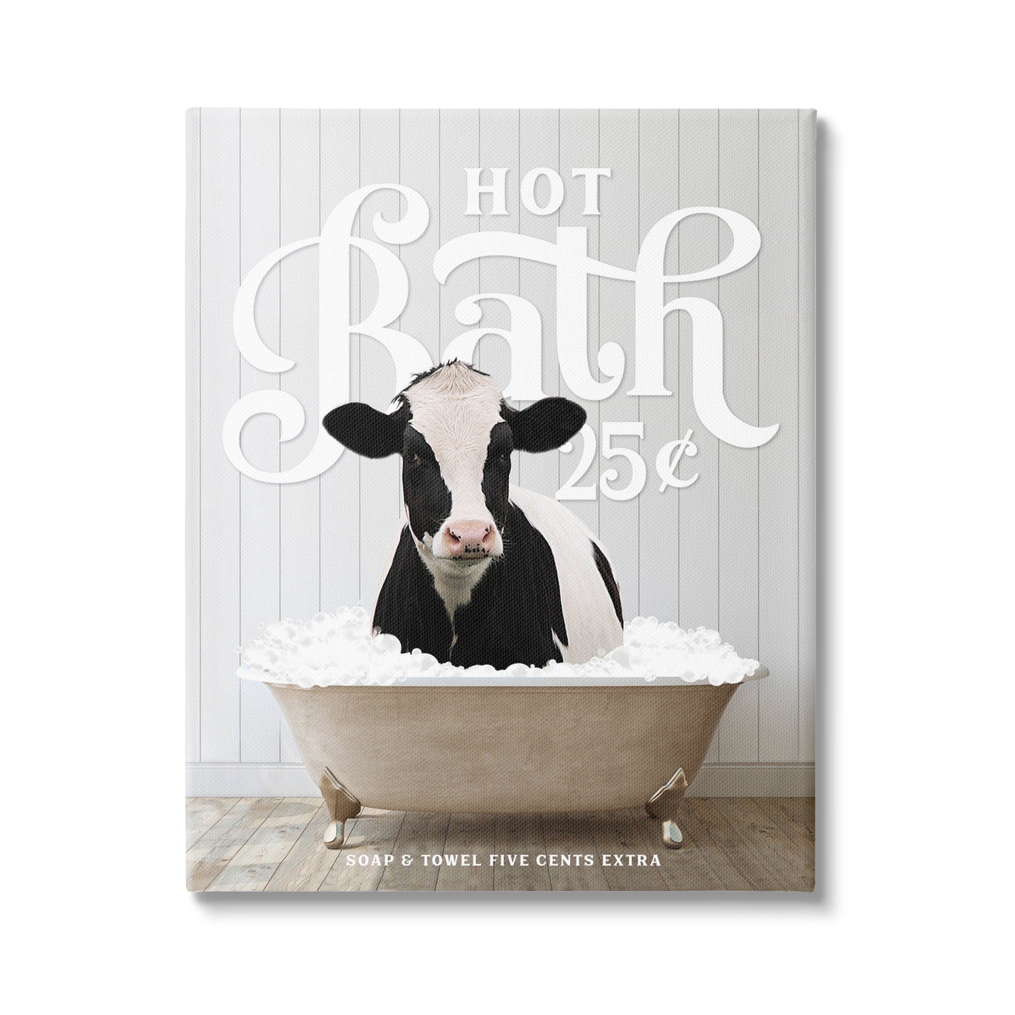 Stupell Industries Vintage Farmhouse Bathroom Animals & Insects Painting Gallery Wrapped Canvas Print Wall Art, 36 x 48