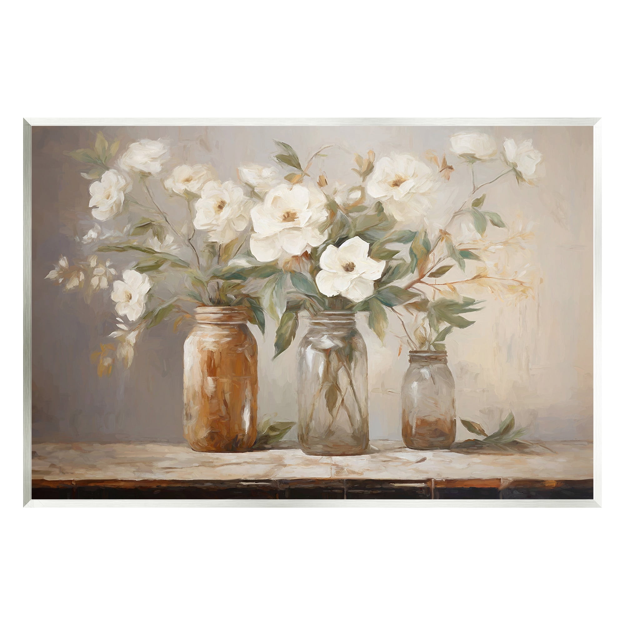 Stupell Industries Vintage Farmhouse Blooms Botanical & Floral Painting Unframed Art Print Wall Art, 19 x 13