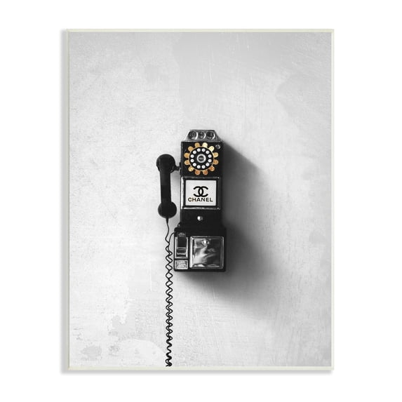 Stupell Industries Vintage Fashion Dial Phone Glam Pop Black White, 10 x 15, Design by Ziwei Li