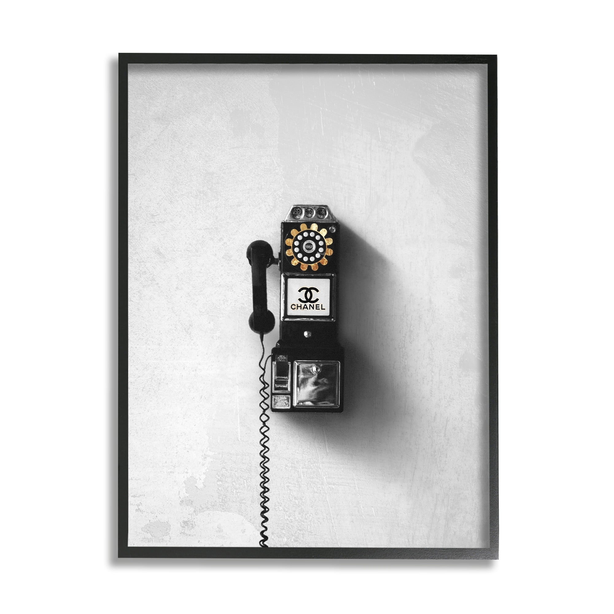 Stupell Industries Vintage Fashion Dial Phone Glam Pop Black White, 16 x 20, Design by Ziwei Li