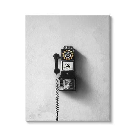 Stupell Industries Vintage Fashion Dial Phone Glam Pop Black White, 16 x 20, Design by Ziwei Li