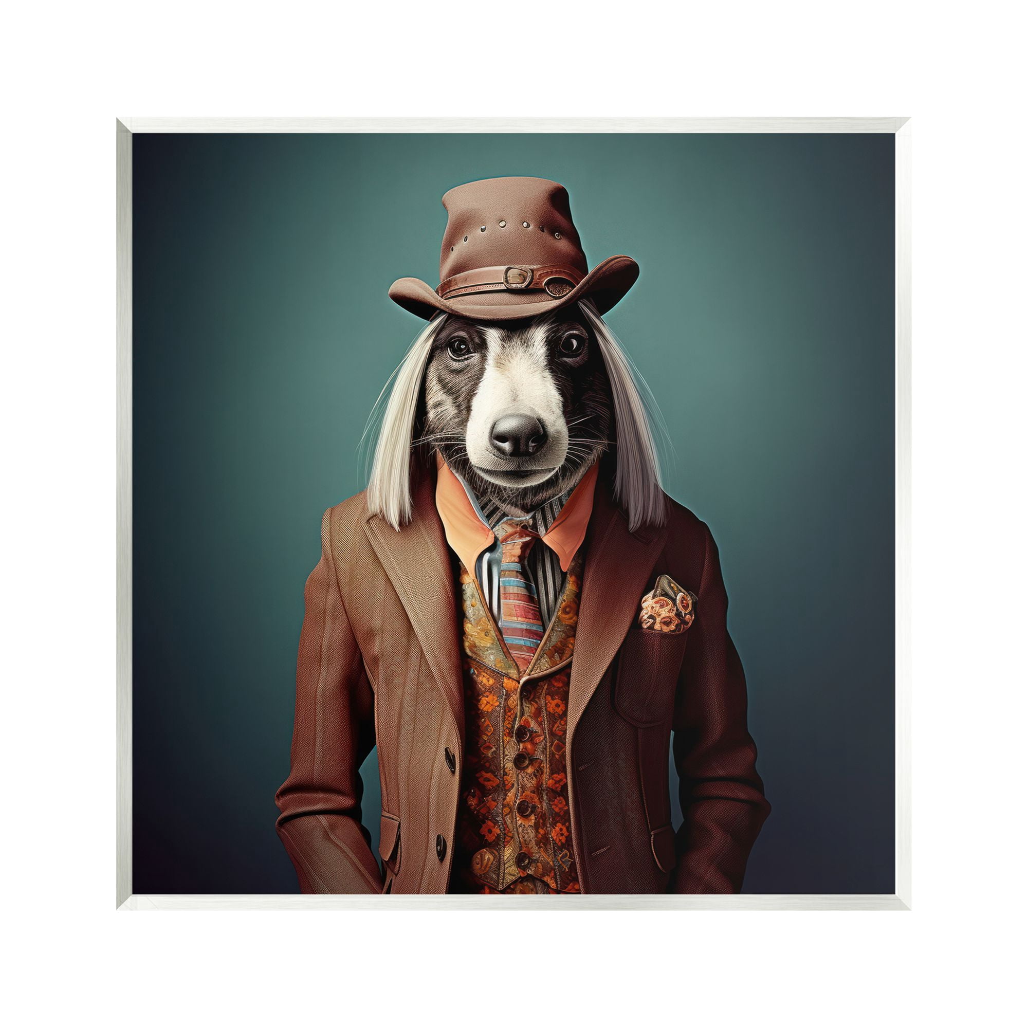 Stupell Industries Vintage Fashion Dog Animals & Insects Painting Unframed Art Print Wall Art, 12 x 12