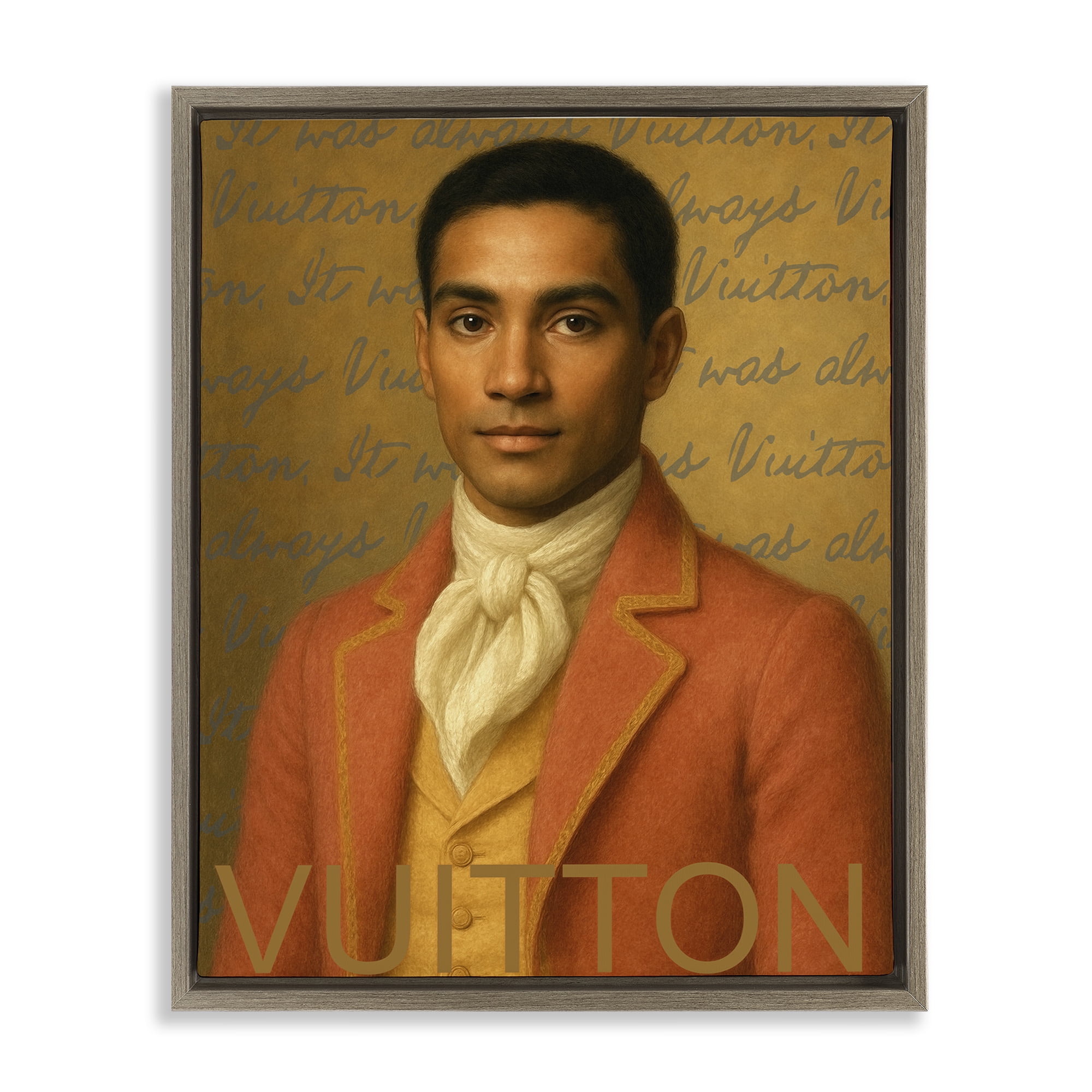 Stupell Industries Vintage Fashion Gent Brown Framed Floater Canvas Wall Art, design by Grotto Studios