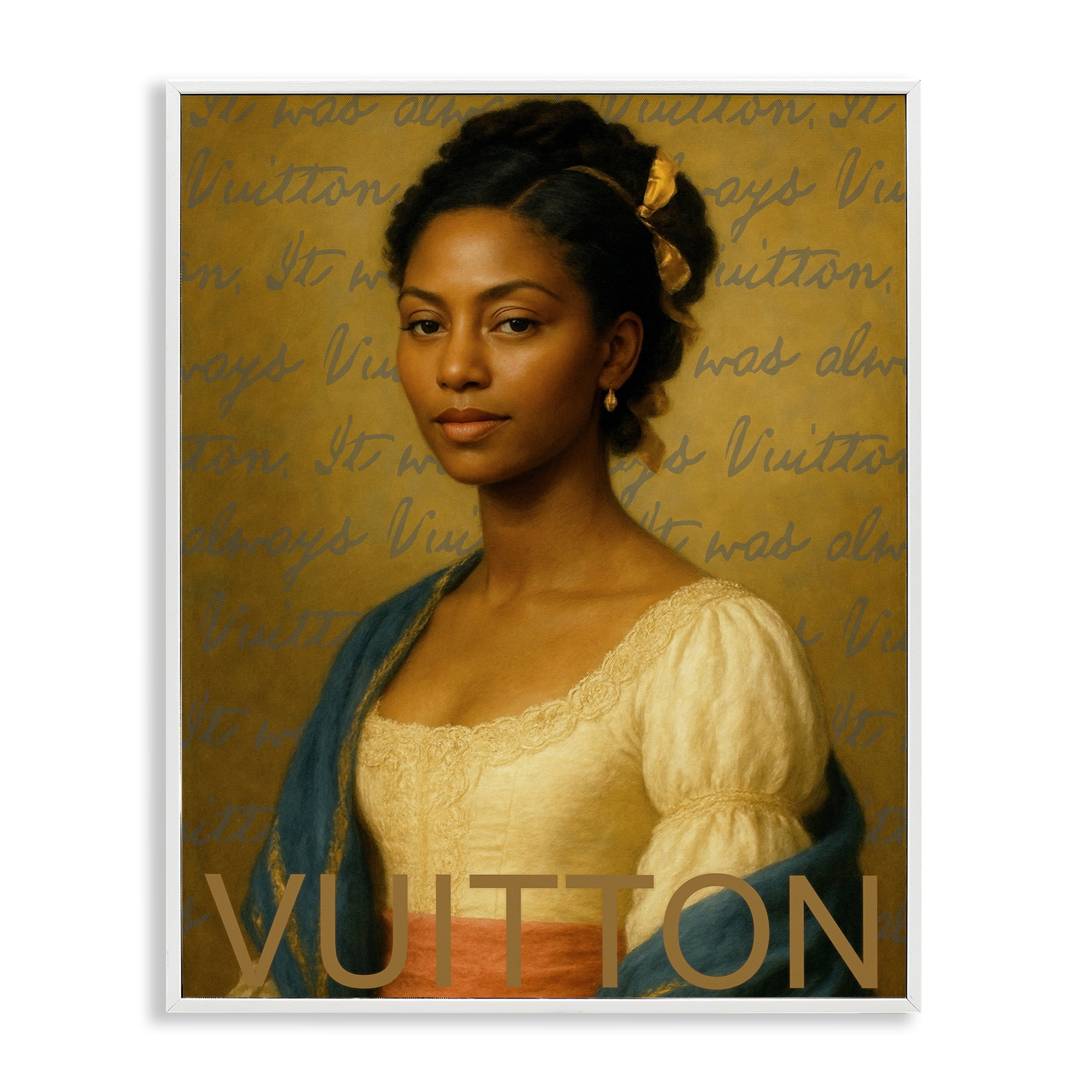 Stupell Industries Vintage Fashion Lady White Framed Giclee Art, design by Grotto Studios