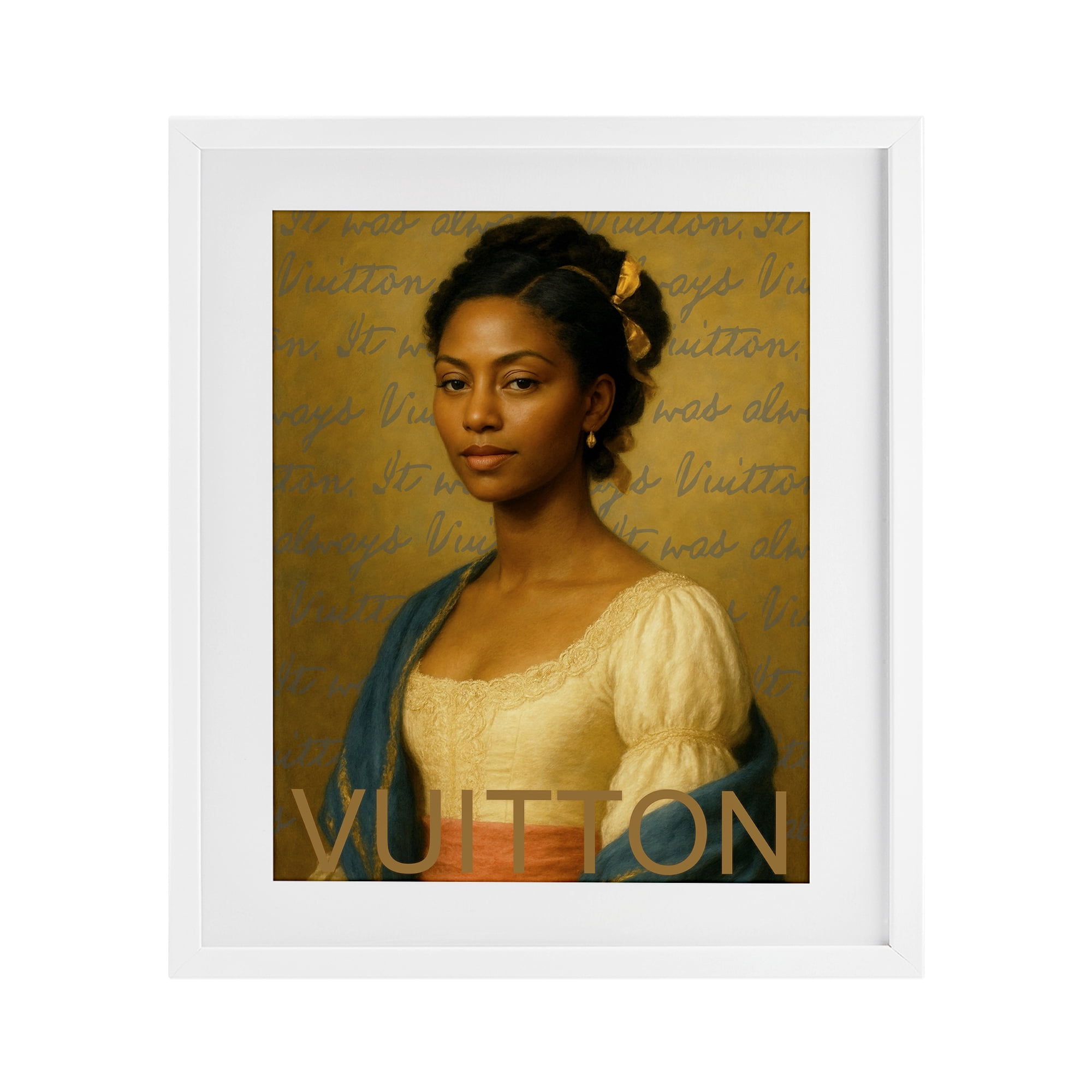 Stupell Industries Vintage Fashion Lady White Framed Print Under Glass, design by Grotto Studios