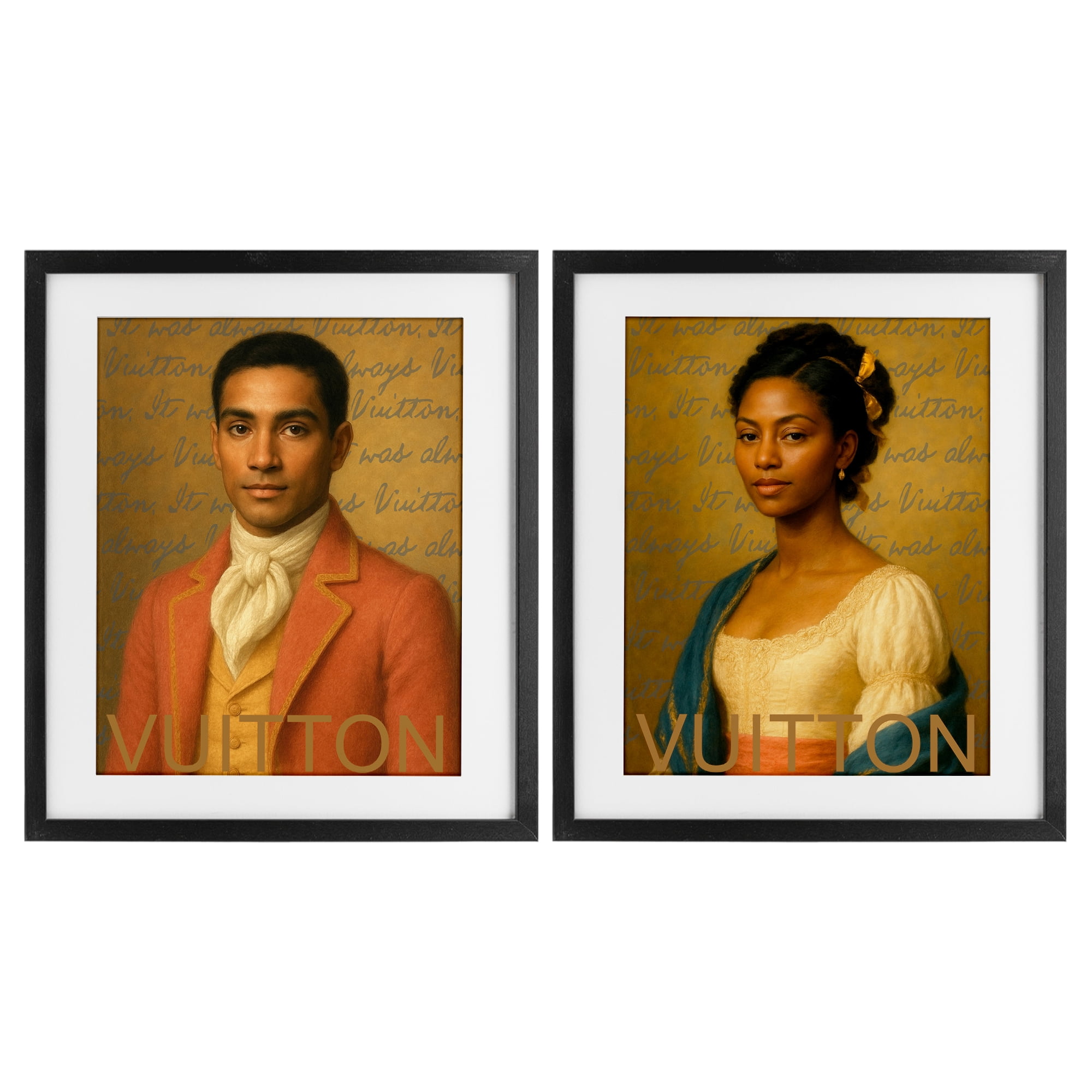 Stupell Industries Vintage Fashion Pair 2 Piece Black Framed Print Under Glass Set, design by Grotto Studios