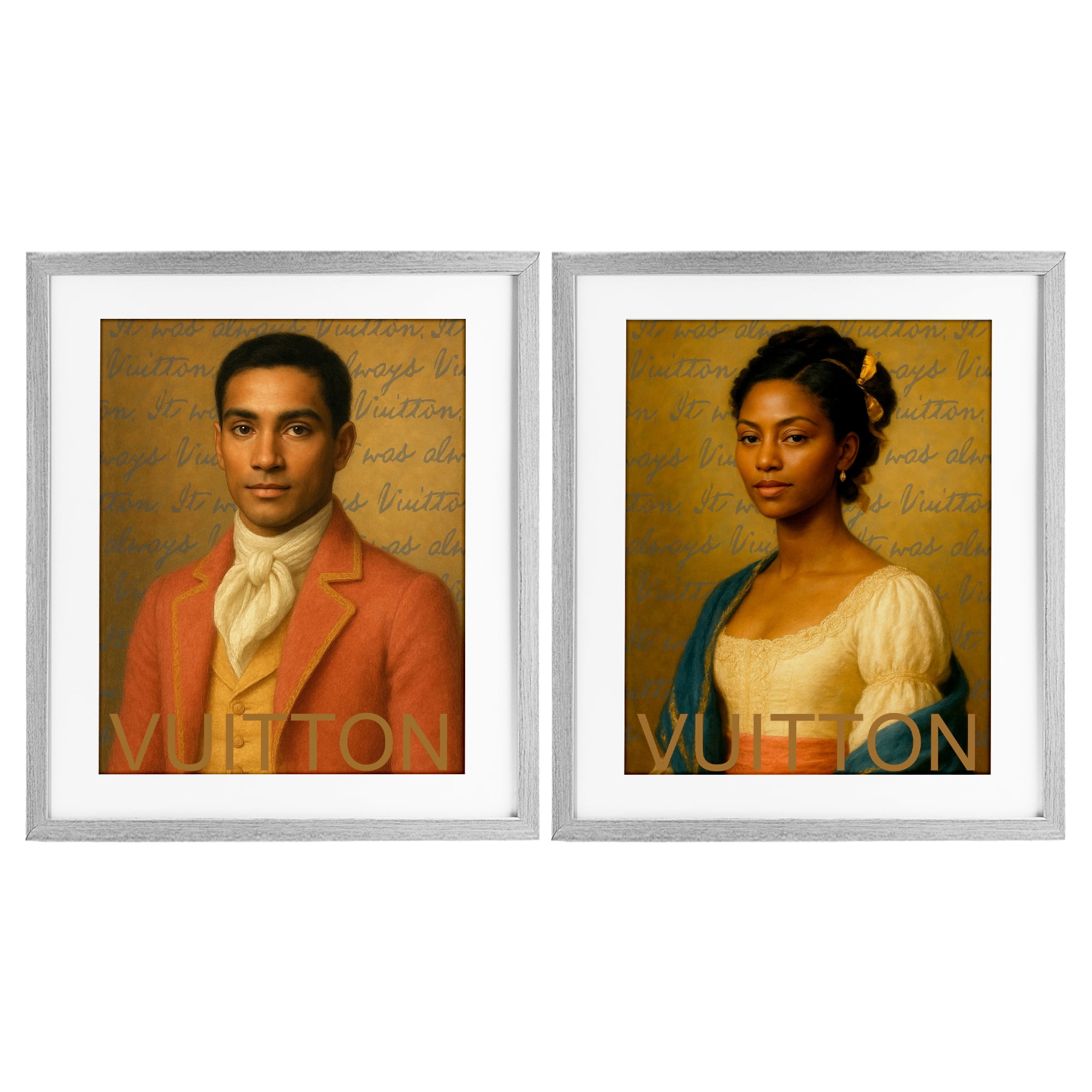Stupell Industries Vintage Fashion Pair 2 Piece Gray Framed Print Under Glass Set, design by Grotto Studios