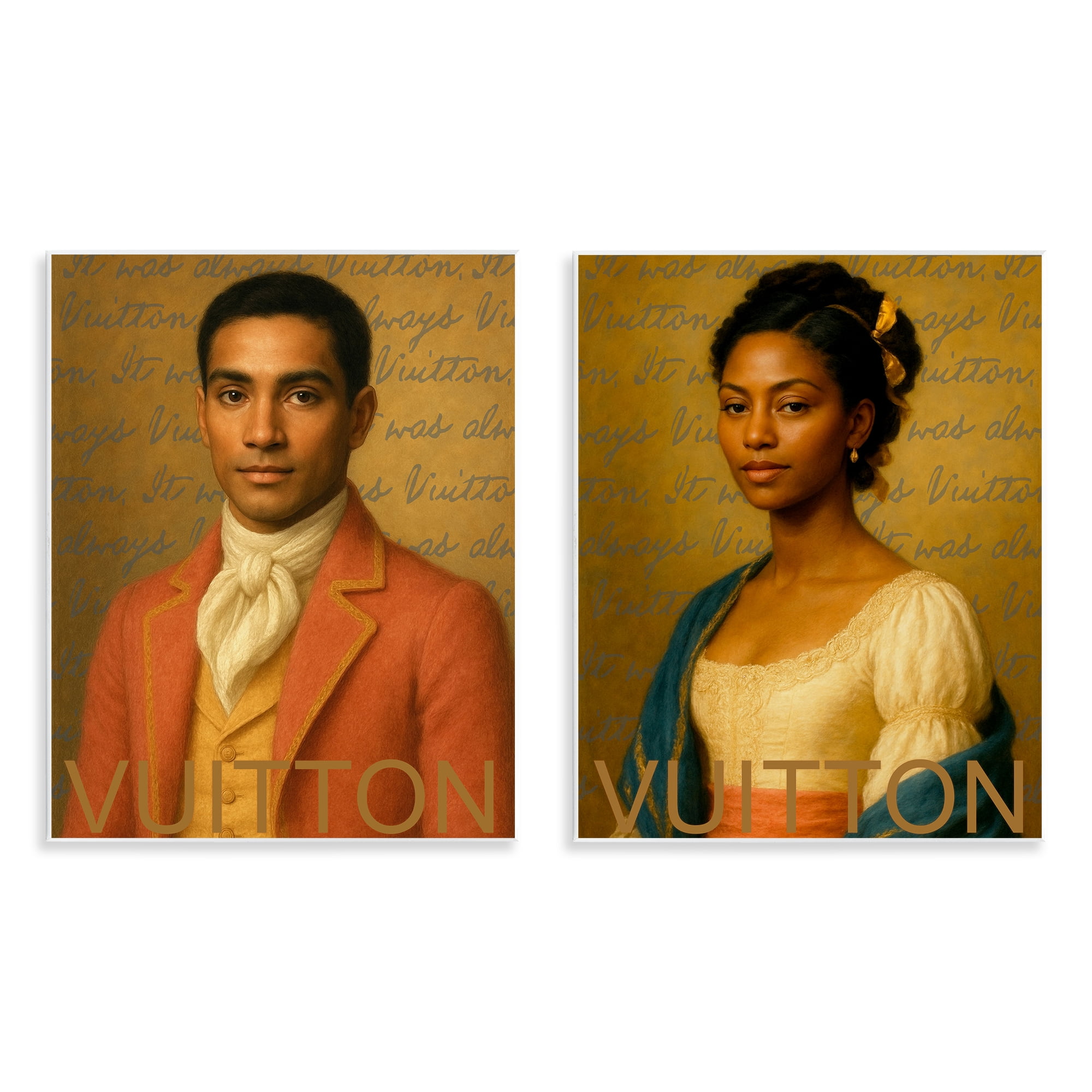Stupell Industries Vintage Fashion Pair 2 Piece Wall Plaque Art Set, design by Grotto Studios