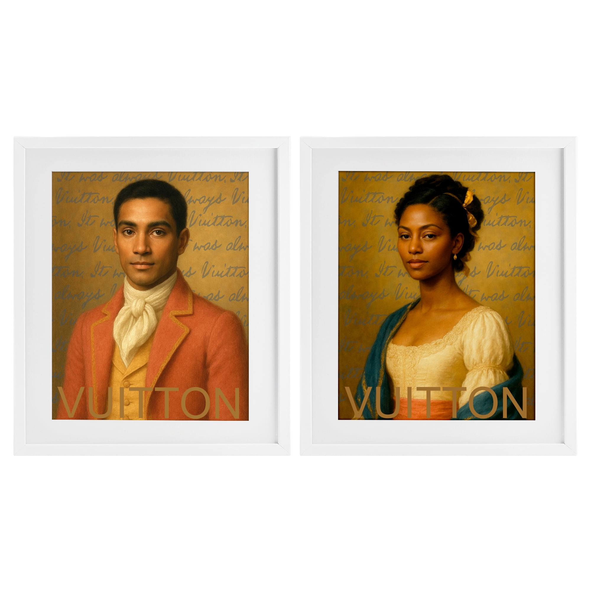 Stupell Industries Vintage Fashion Pair 2 Piece White Framed Print Under Glass Set, design by Grotto Studios