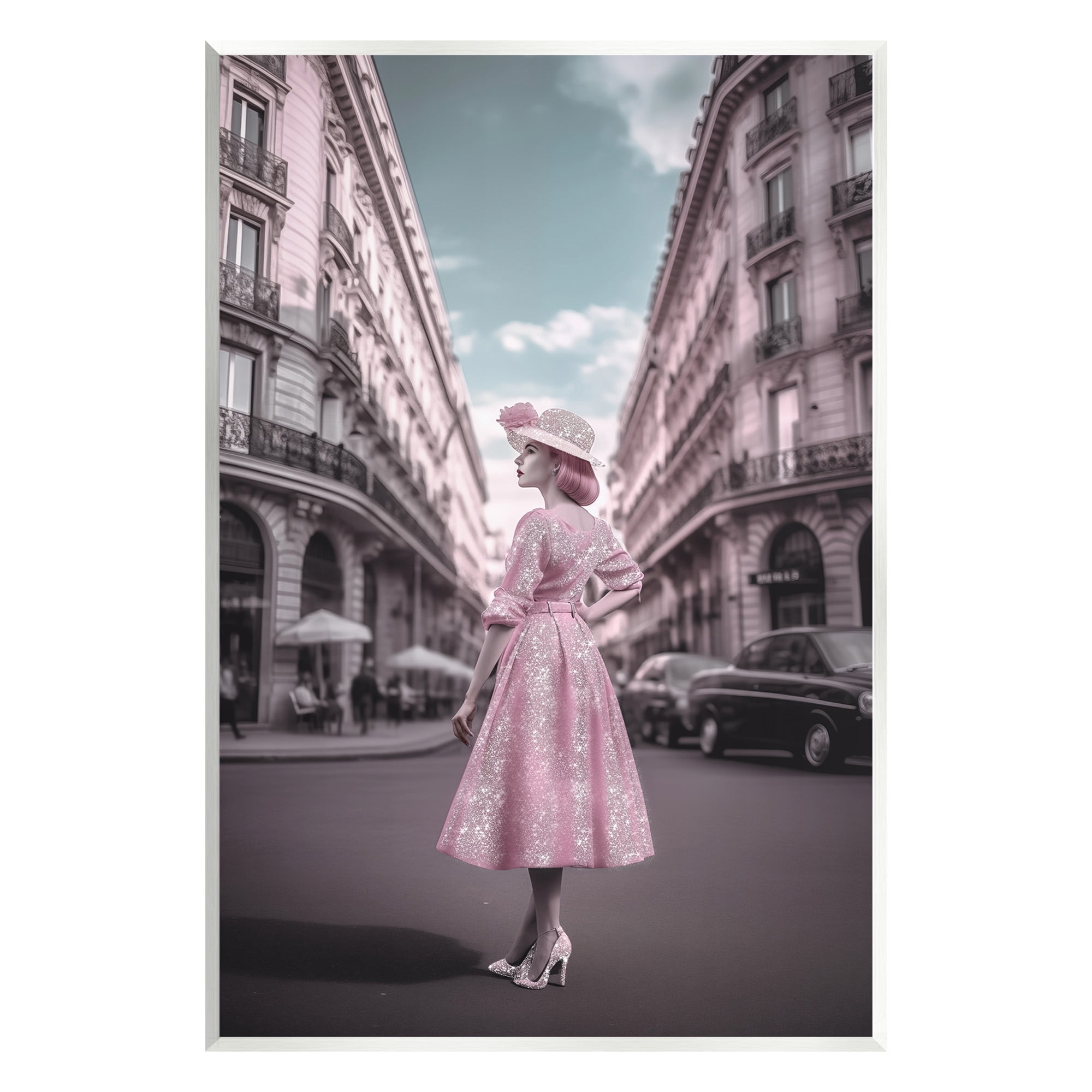 Stupell Industries Vintage Fashion in City Travel & Places Painting Unframed Art Print Wall Art, 10 x 15