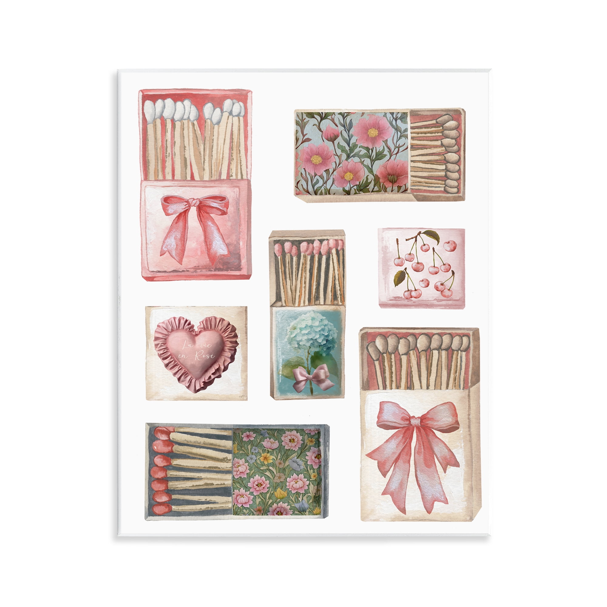 Stupell Industries Vintage Feminine Matchbooks Wall Plaque Art, design by Elizabeth Medley